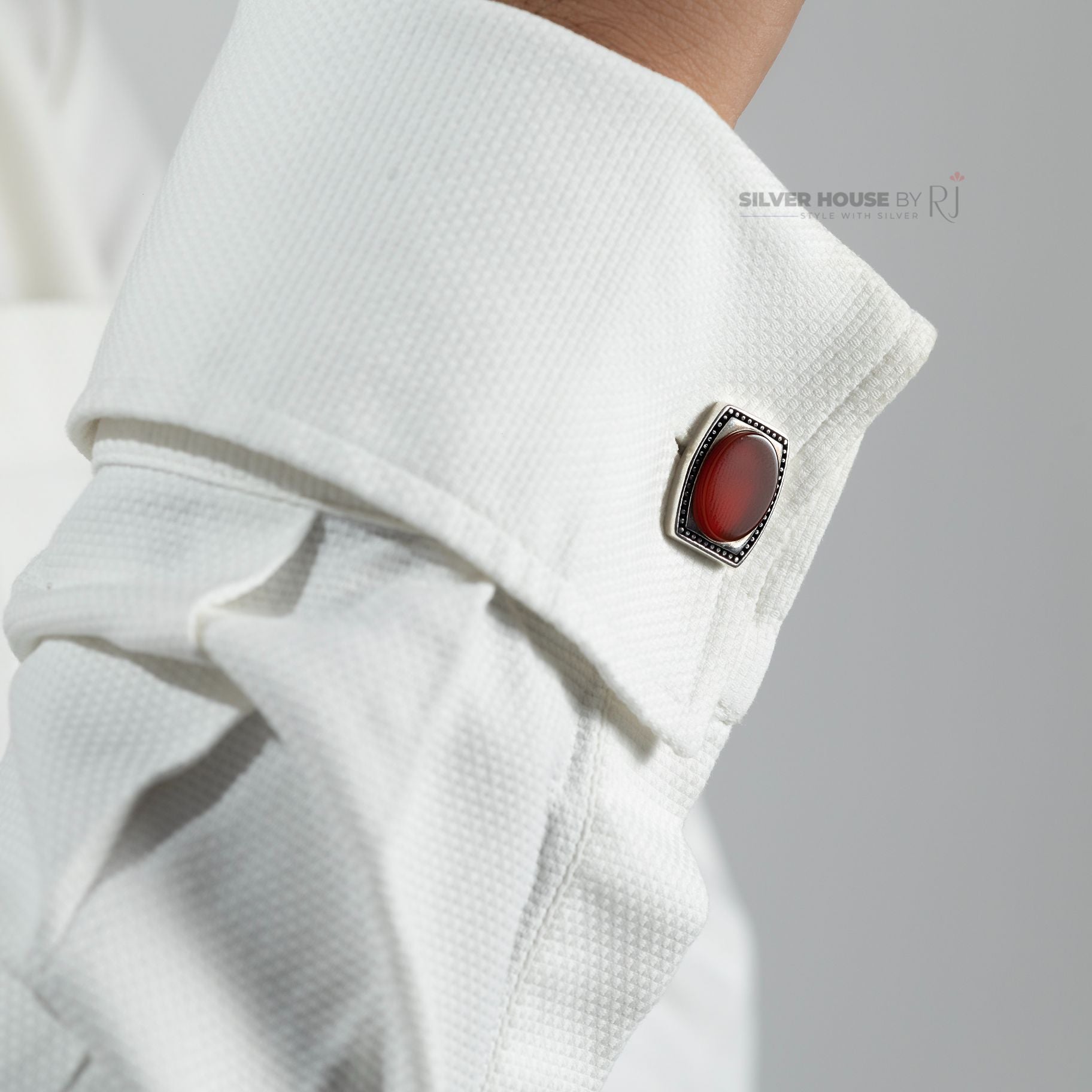 Red Agate Cufflinks silverhousebyrj