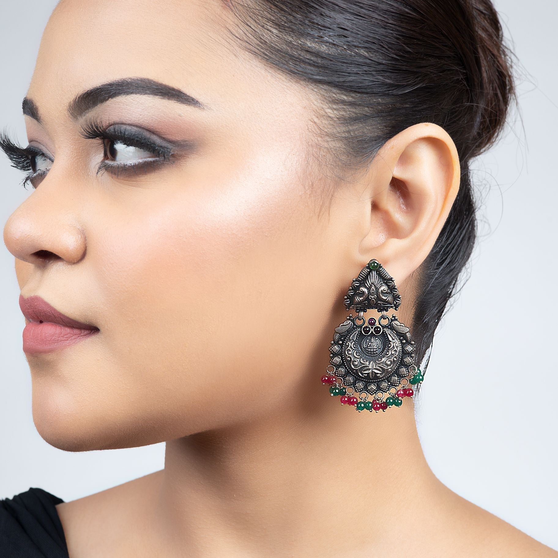 Regal Chandbali Silver Earrings silverhousebyrj