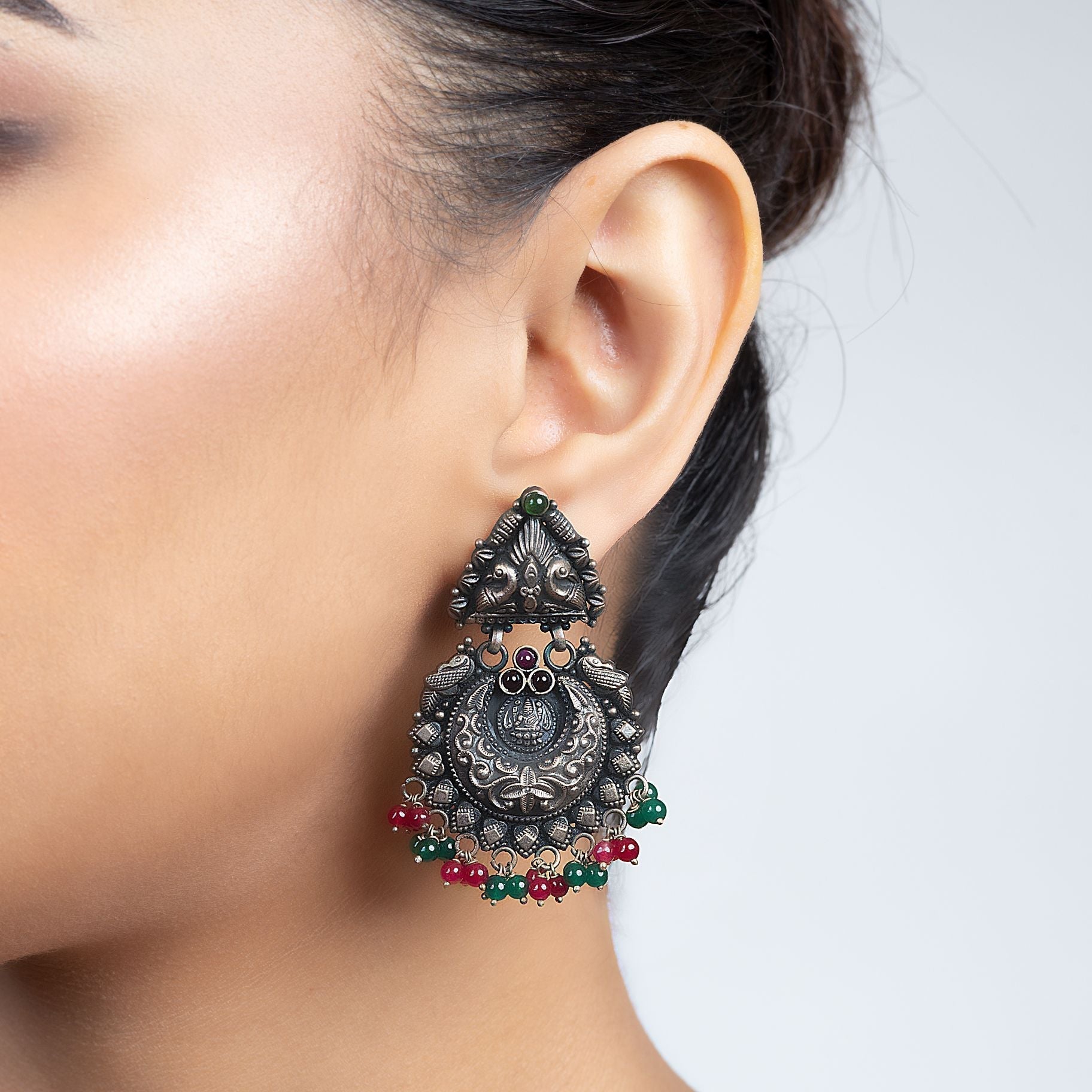 Regal Chandbali Silver Earrings silverhousebyrj
