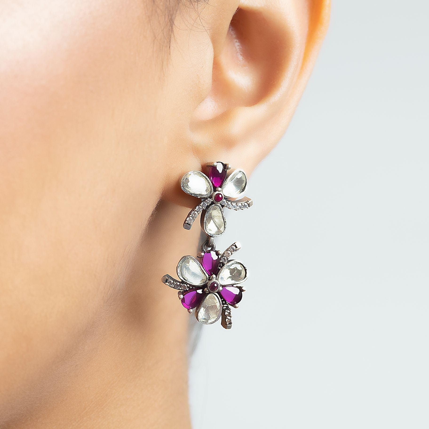 Regal Radiance: Exquisite Polki Silver Jewelry Set silverhousebyrj