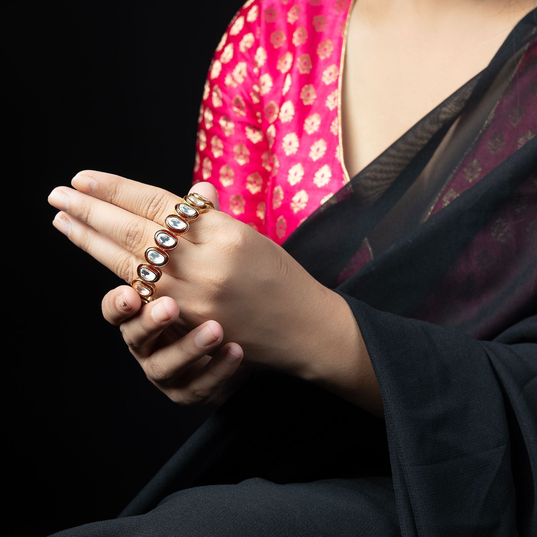 Shahi Kundan Studded Bangles silverhousebyrj