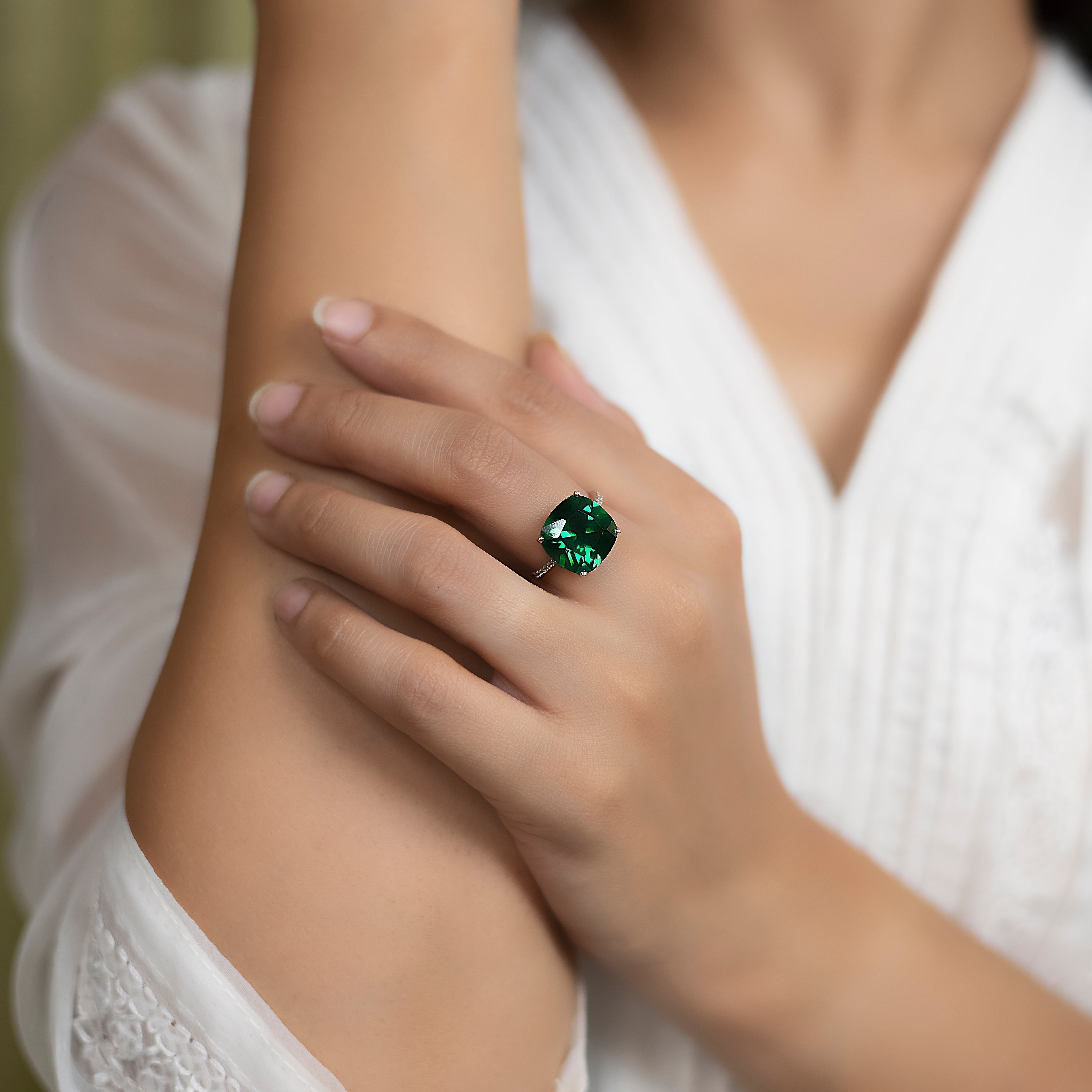 Simple Single Stone Ring with Traditional Indian Flair silverhousebyrj