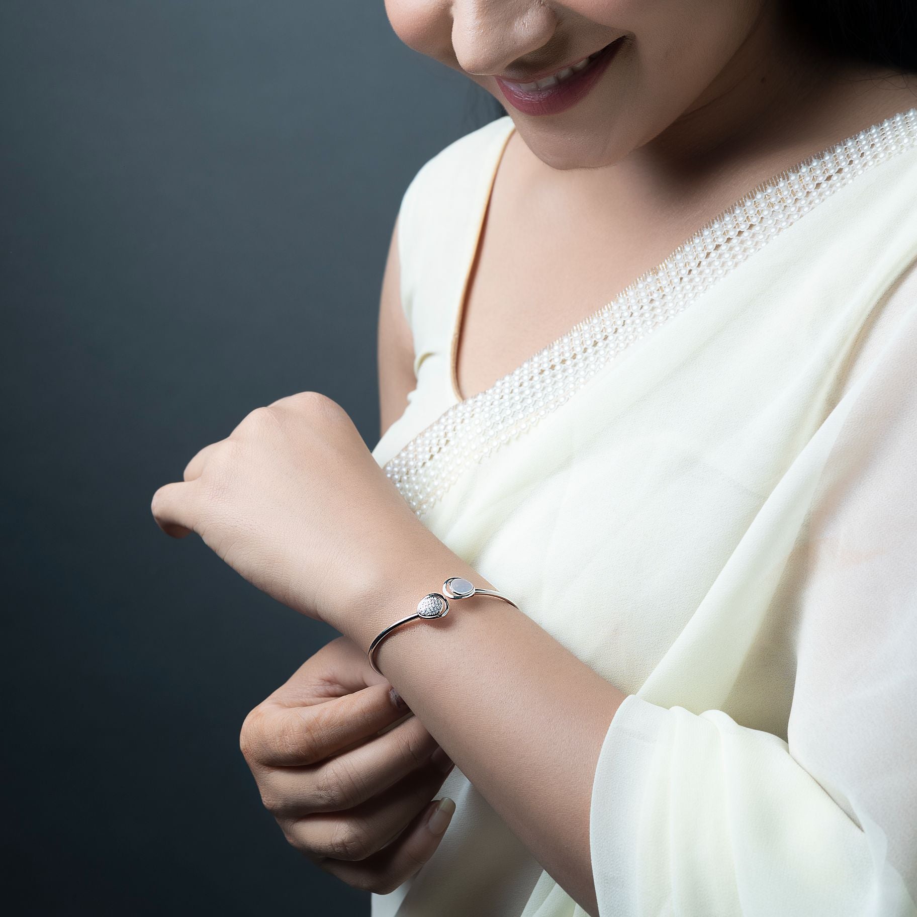 Sleek Opal Studded Bangle silverhousebyrj