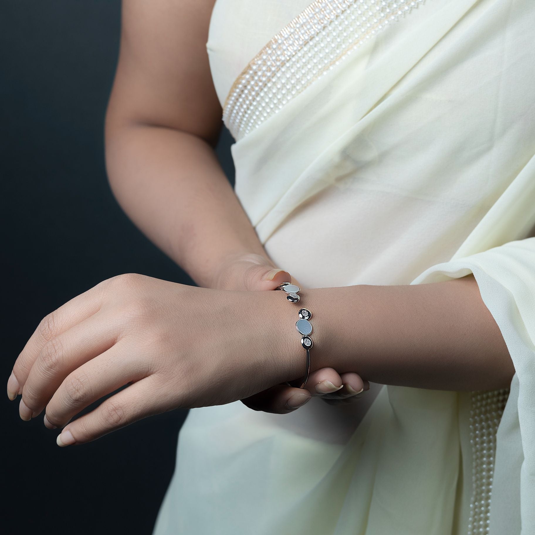 Sleek Silver and Opal Bliss Bangle silverhousebyrj