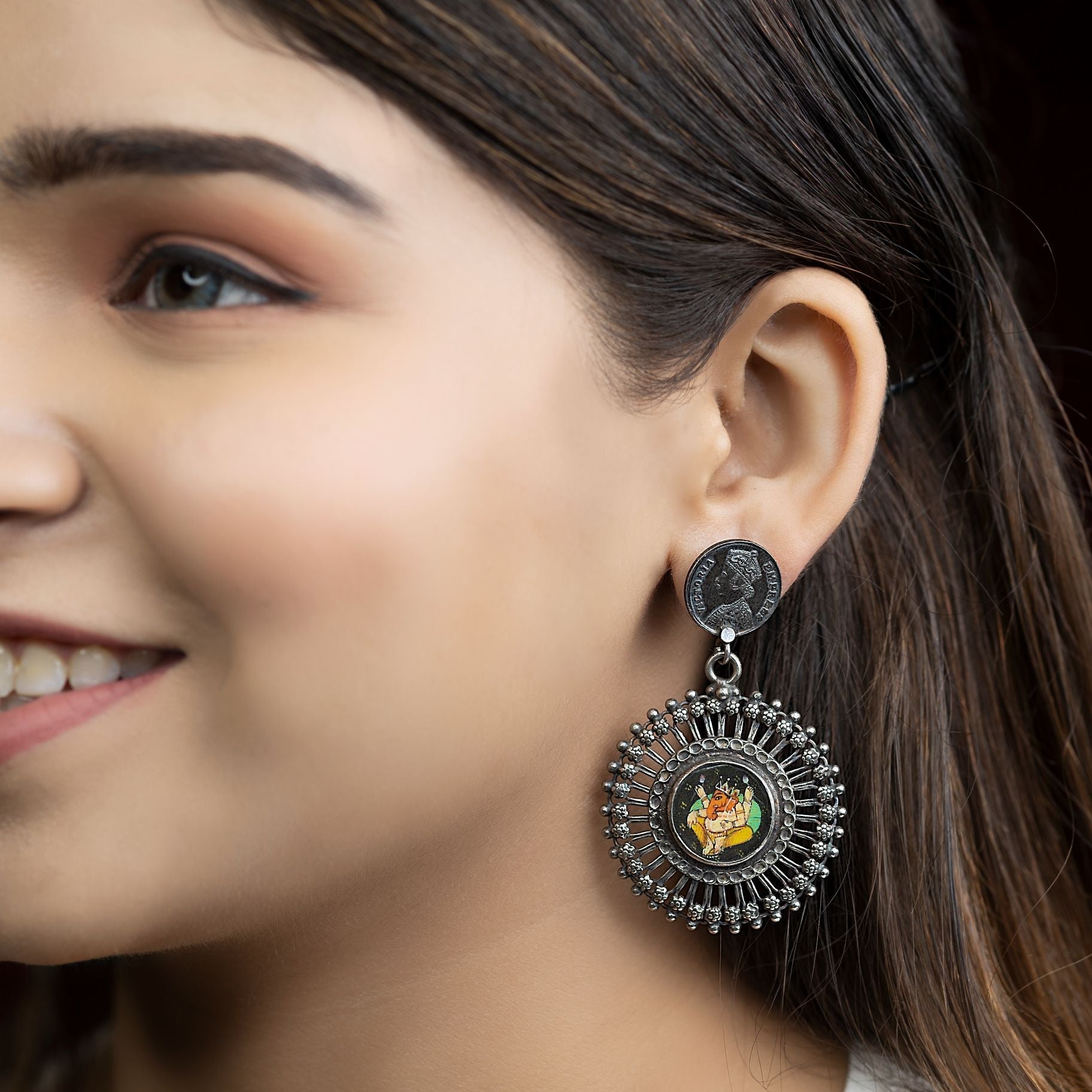 Sterling Chakra Ganpati Earrings silverhousebyrj