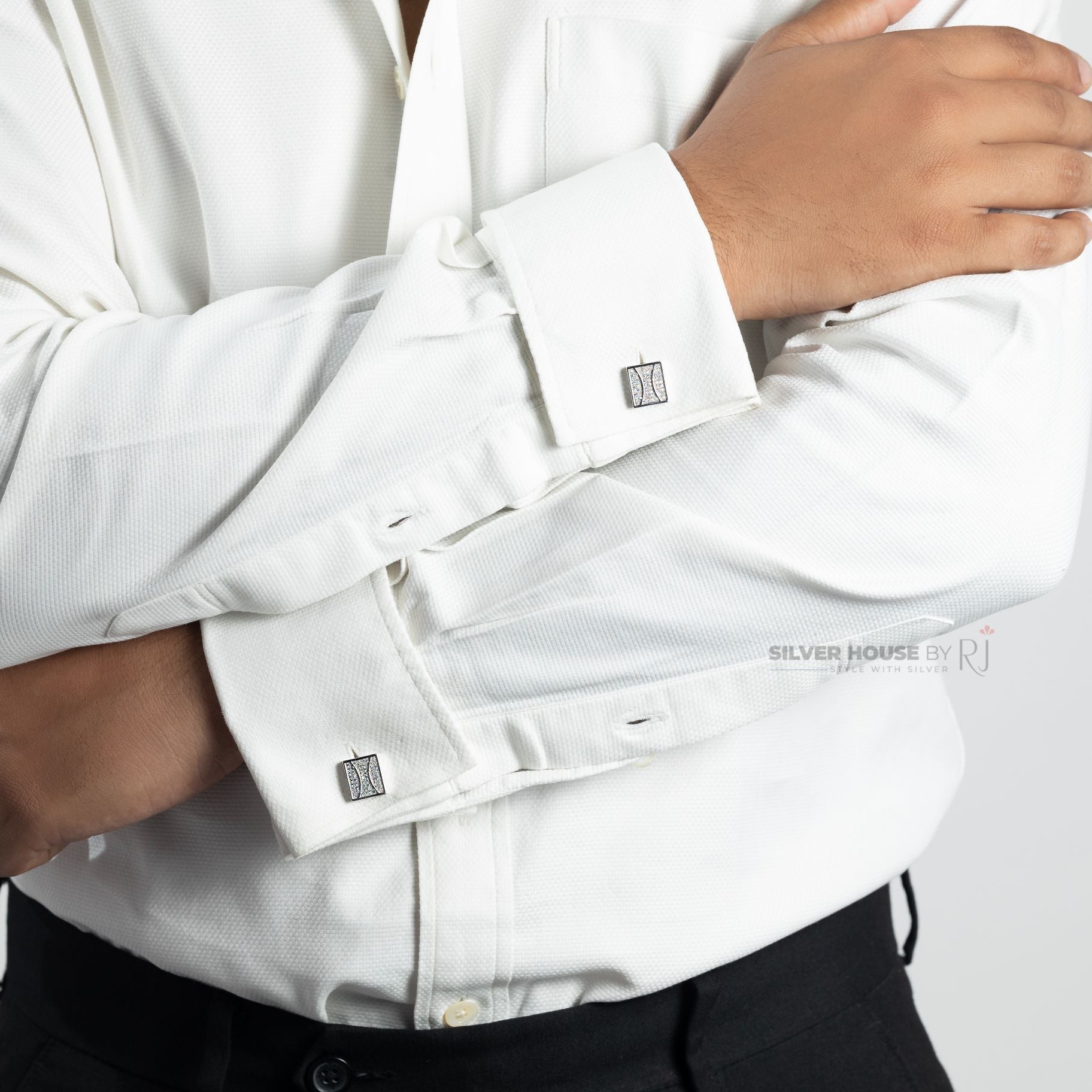 Stone Studded Italian Cufflinks silverhousebyrj