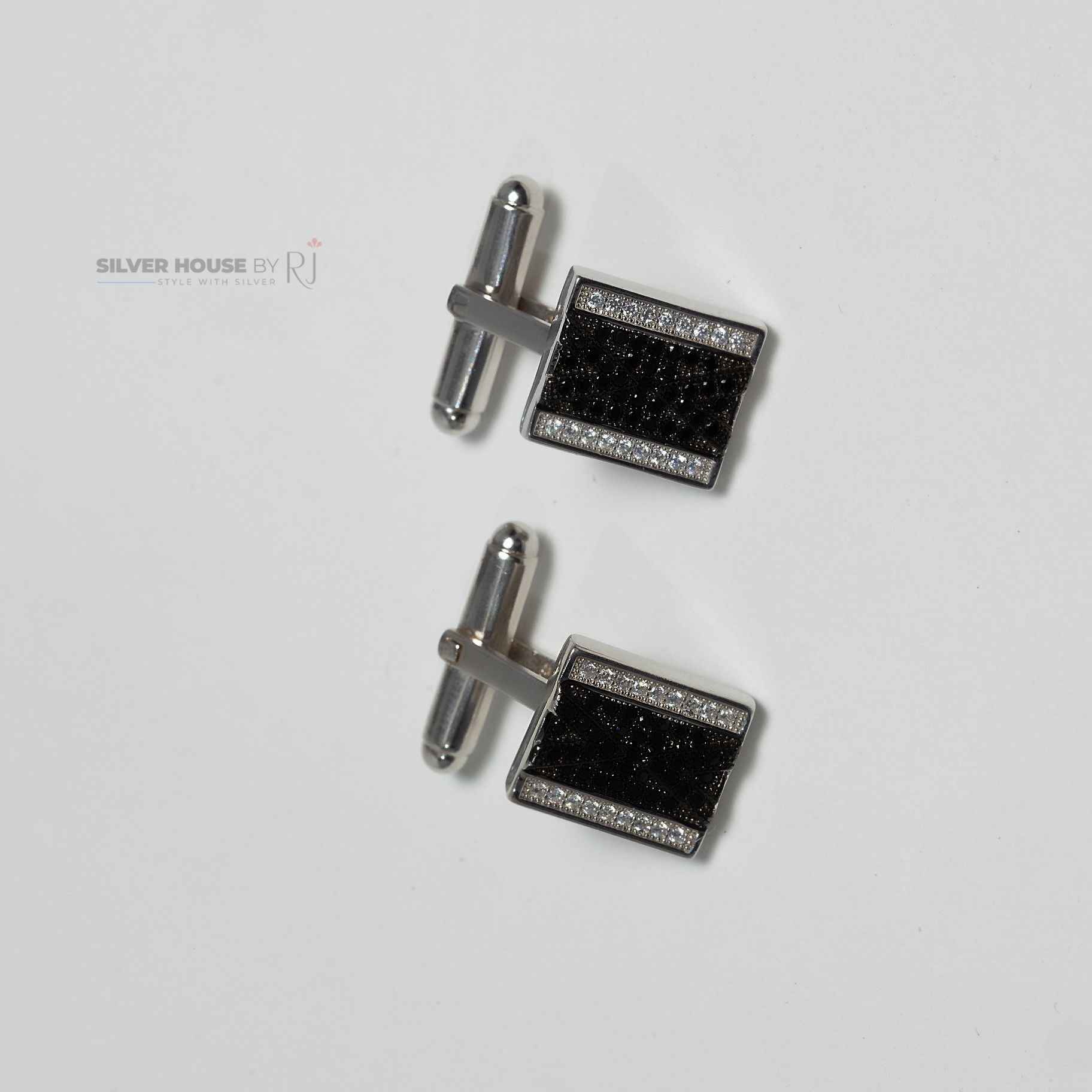 Stone Studded Italian Cufflinks silverhousebyrj