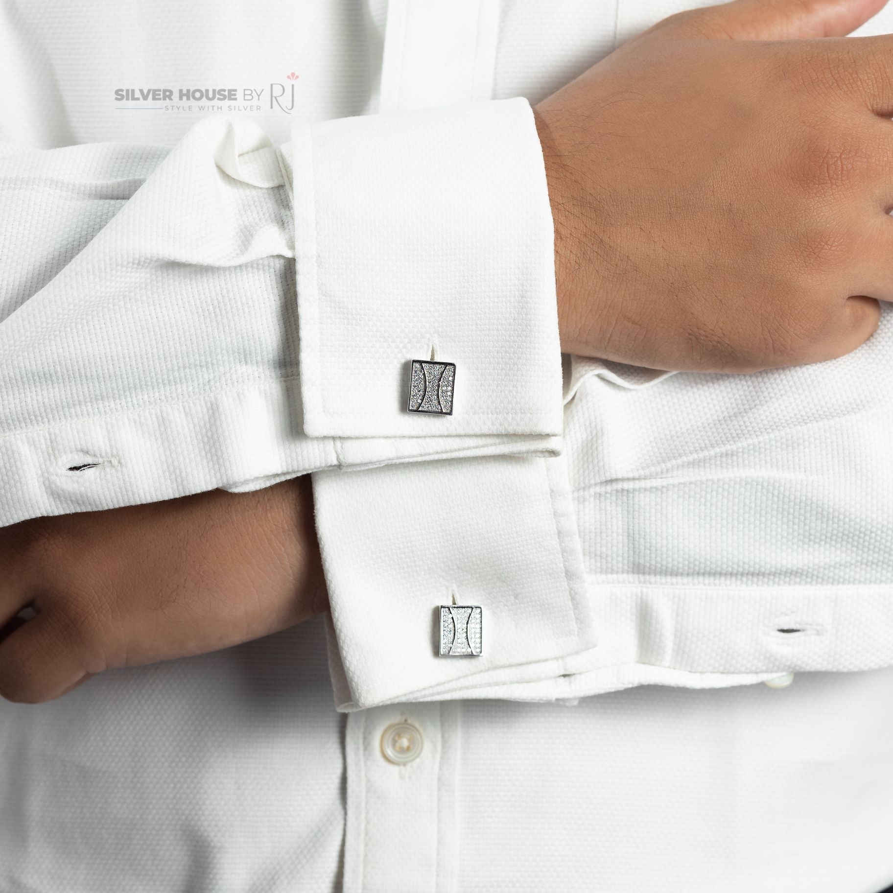 Stone Studded Italian Cufflinks silverhousebyrj