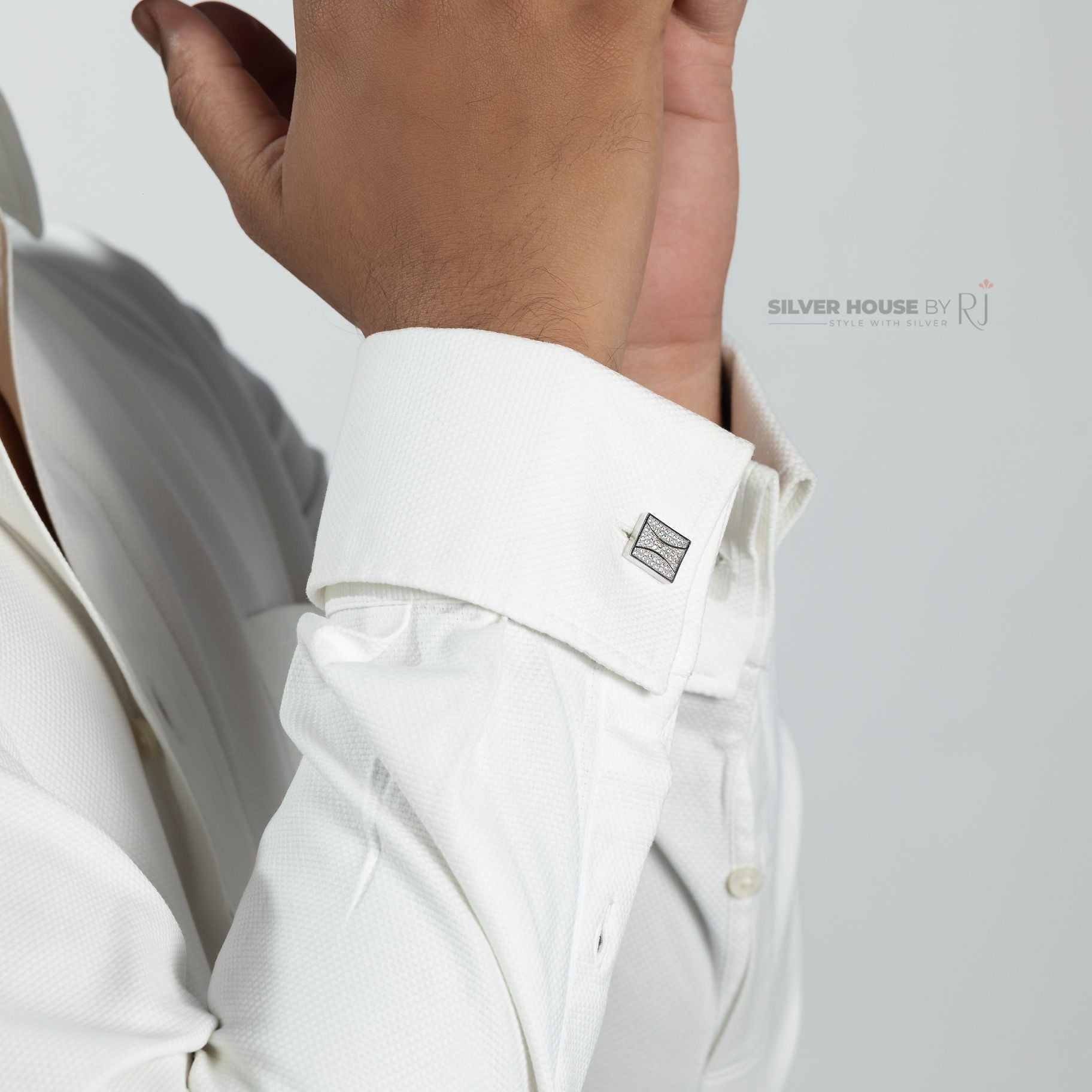 Stone Studded Italian Cufflinks silverhousebyrj