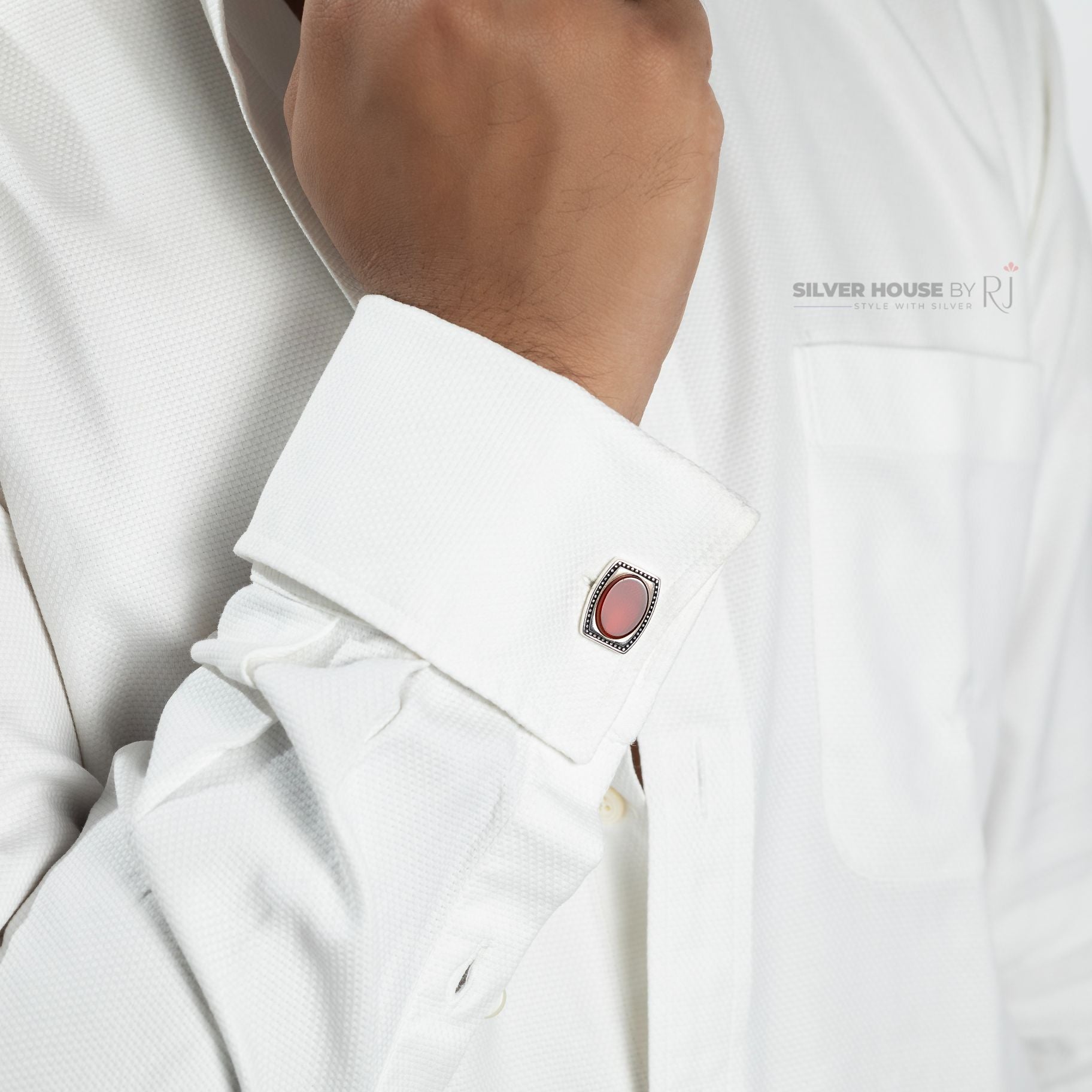 Stone Studded Italian Cufflinks silverhousebyrj