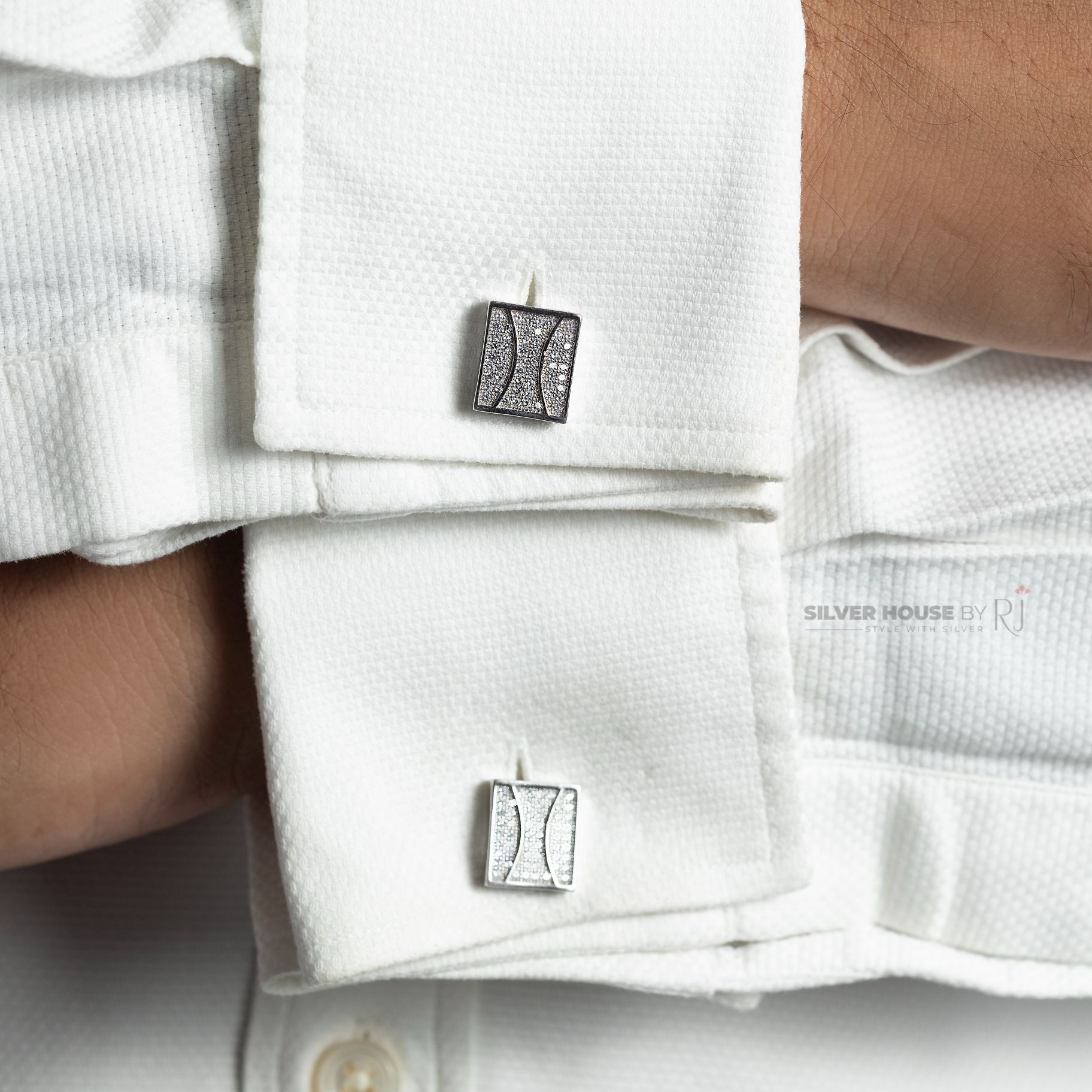 Stone Studded Italian Cufflinks silverhousebyrj