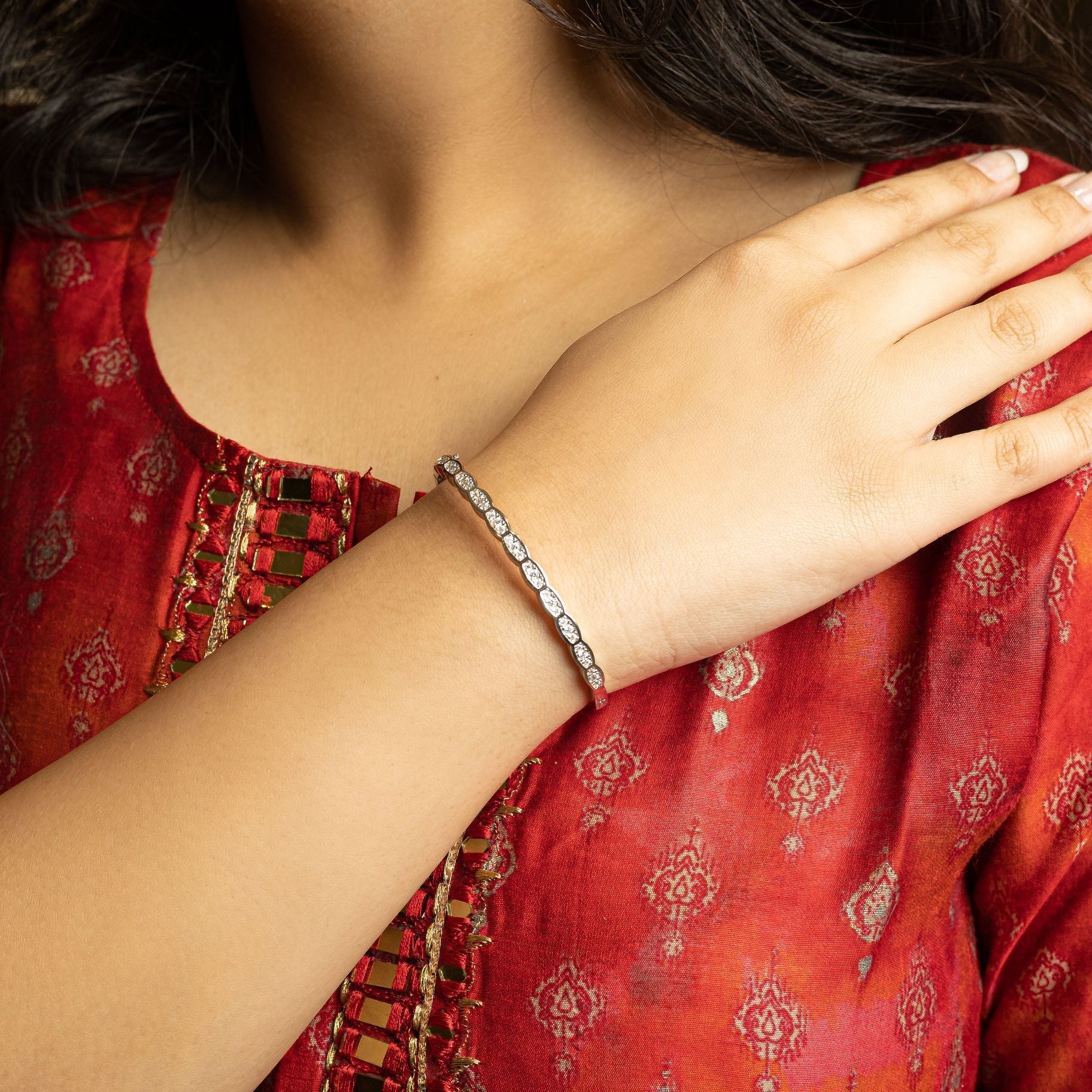 Stylish Zircon Studded Crystal bangle silverhousebyrj