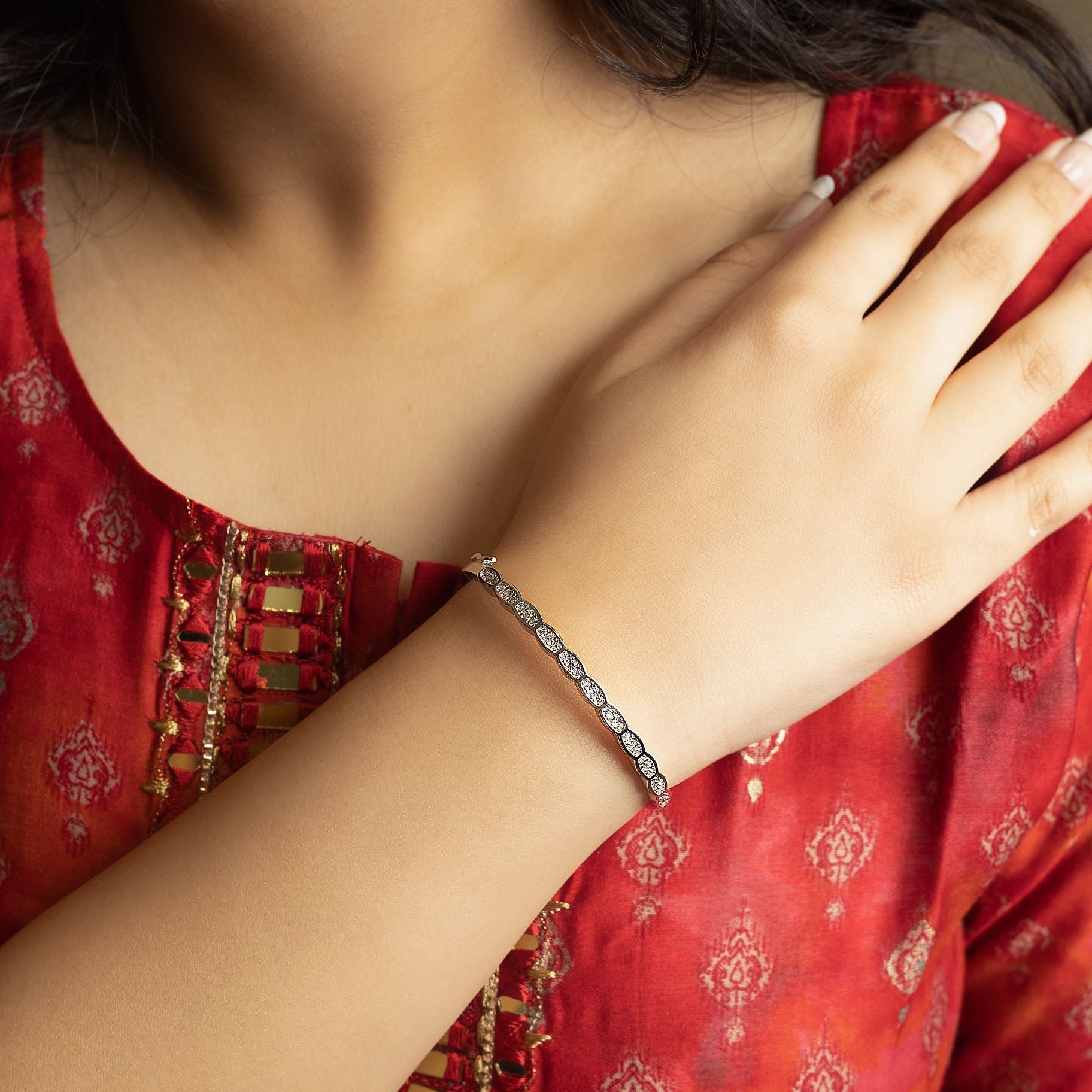 Stylish Zircon Studded Crystal bangle silverhousebyrj