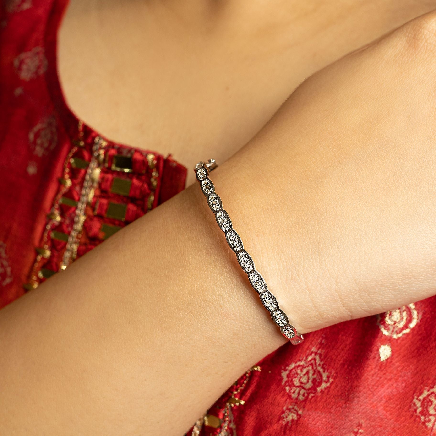 Stylish Zircon Studded Crystal bangle silverhousebyrj