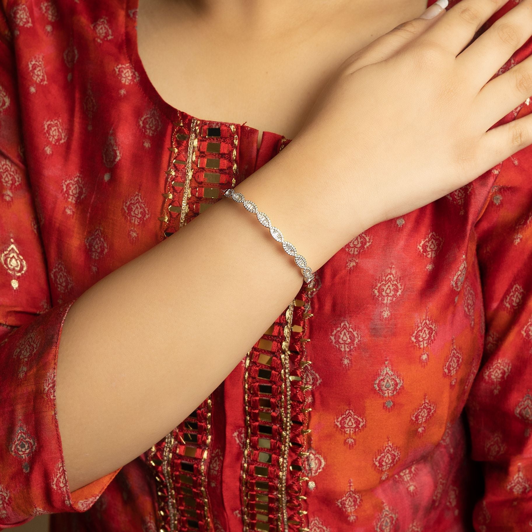 Stylish Zircon Studded bangle silverhousebyrj