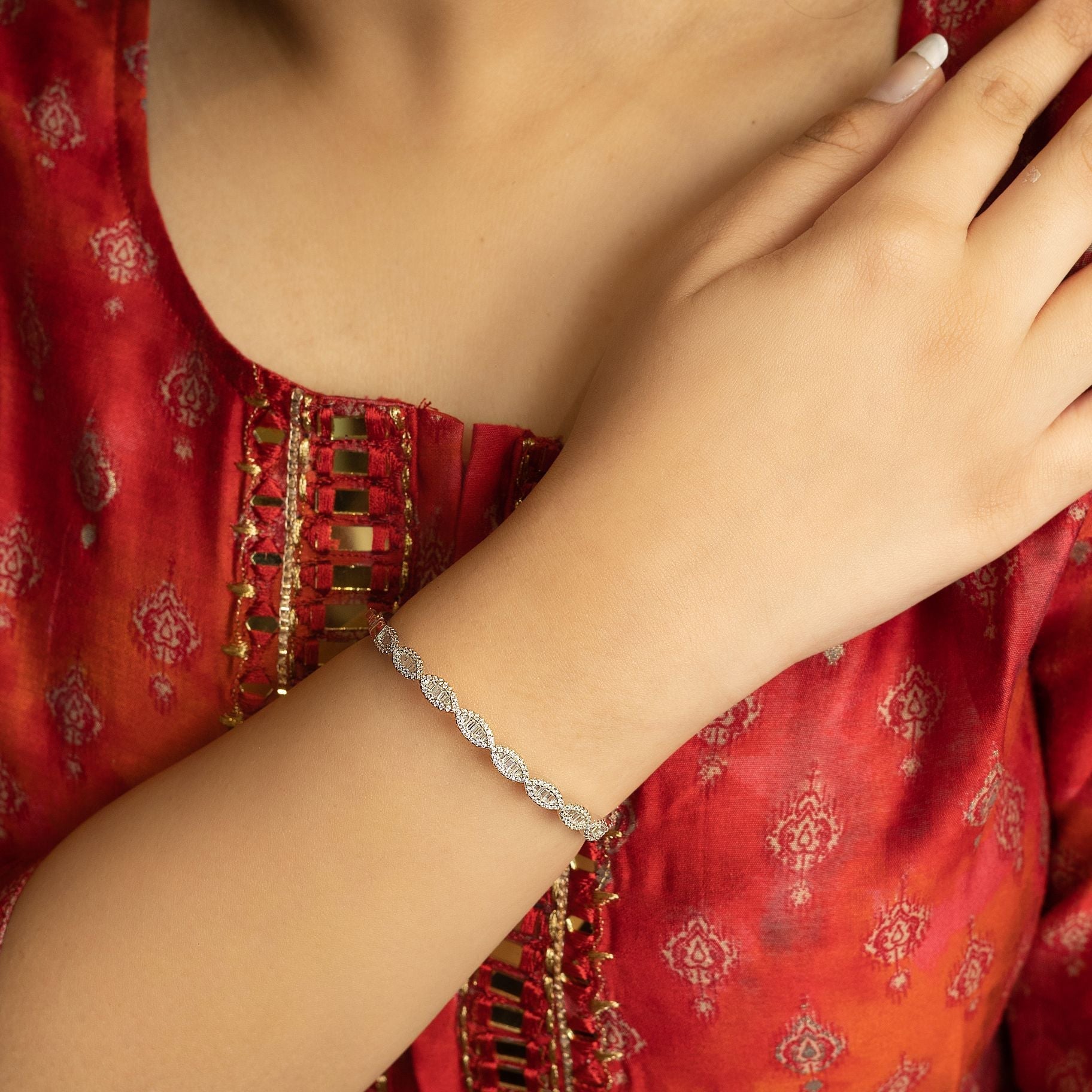 Stylish Zircon Studded bangle silverhousebyrj