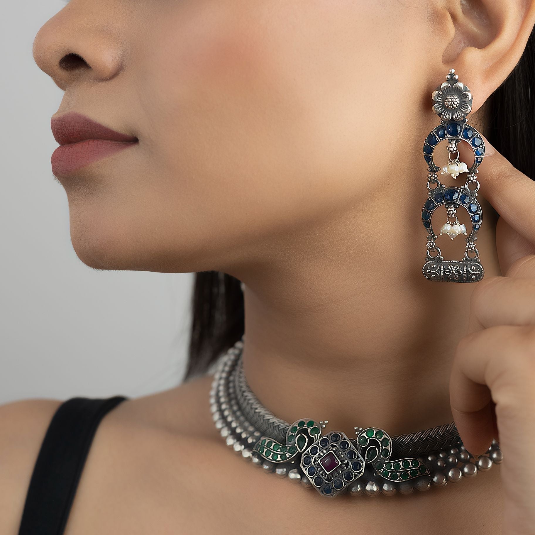 Tribal Hasli Necklace and Earring Set silverhousebyrj