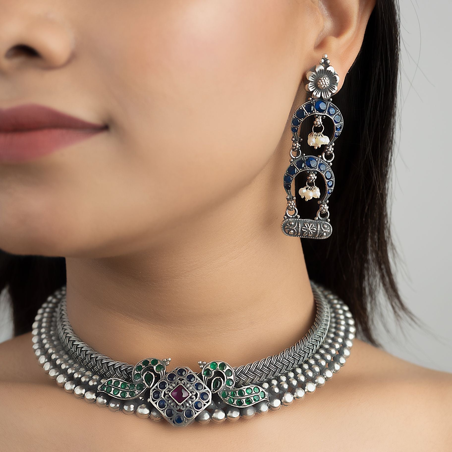Tribal Hasli Necklace and Earring Set silverhousebyrj