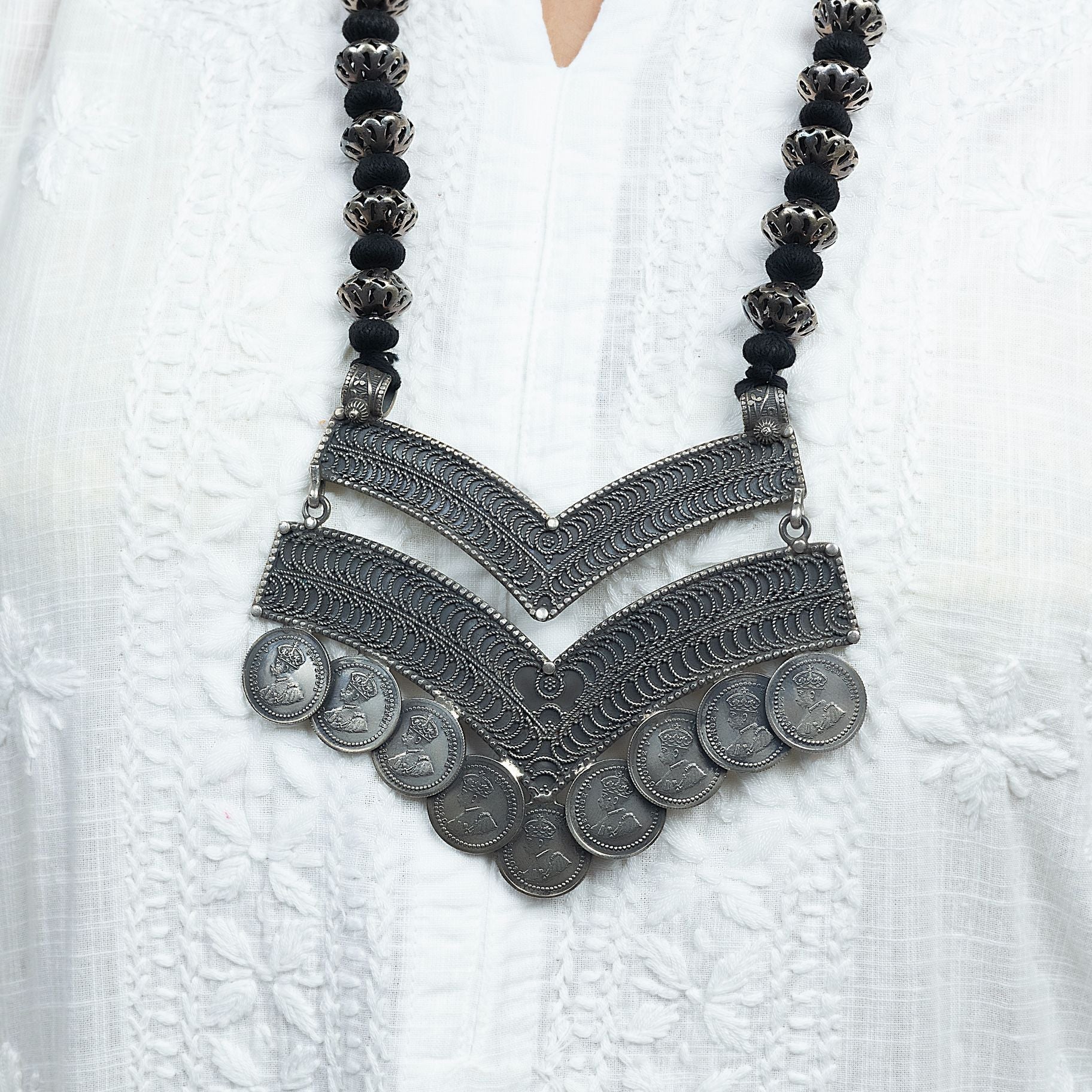 Tribal Long Ginni Style Necklace silverhousebyrj