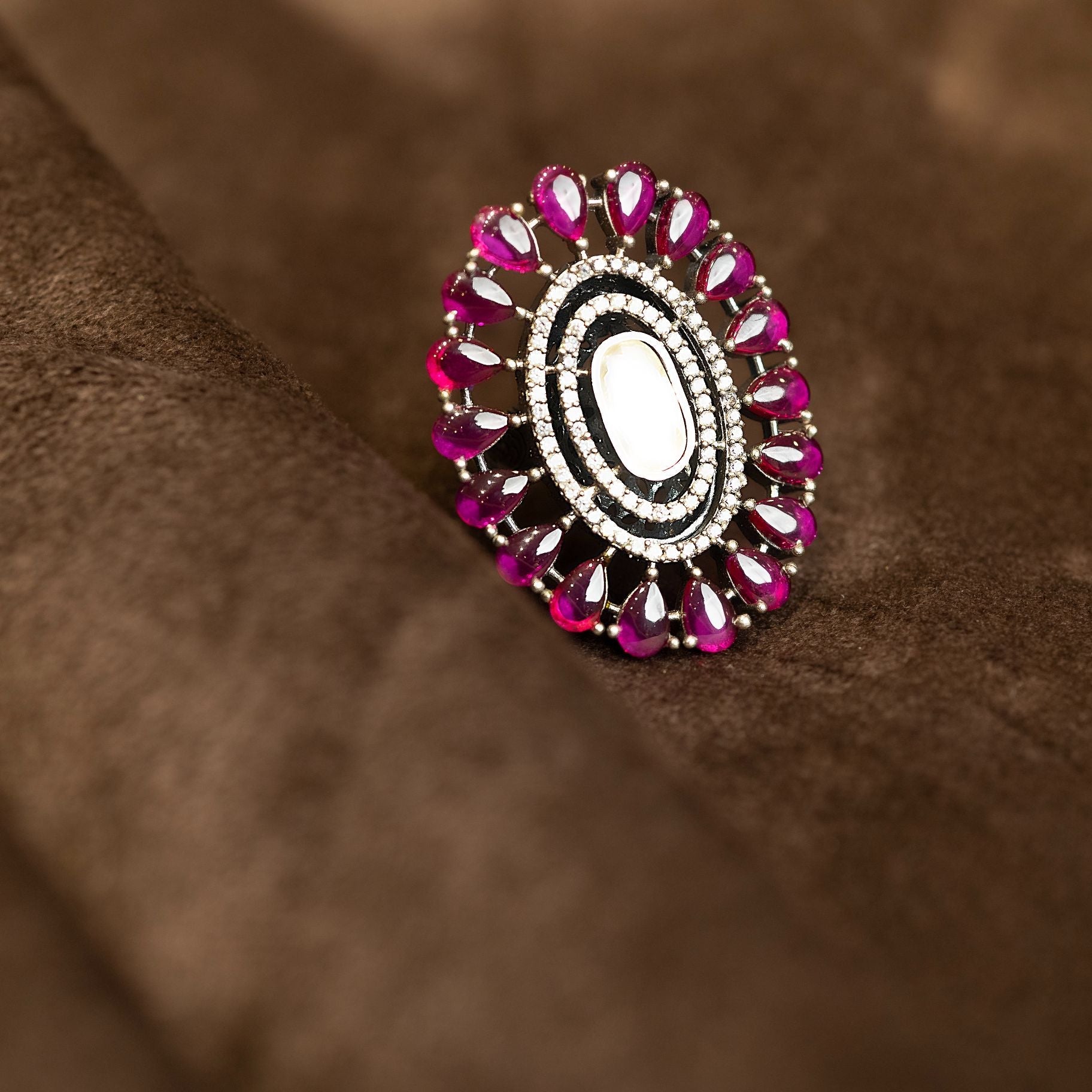 Turquoise Oval Statement Ring silverhousebyrj