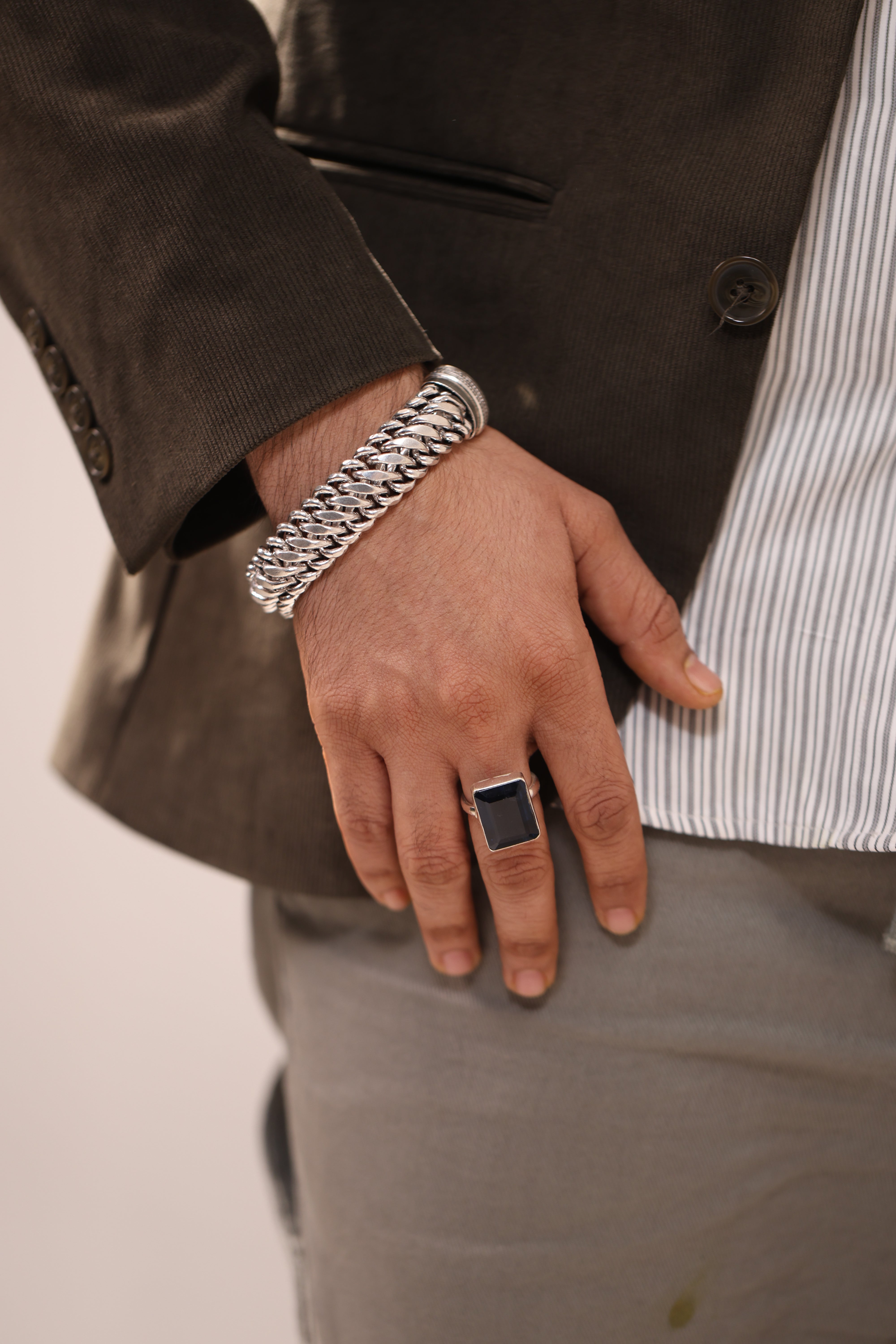 Silver Woven Chain Bracelet