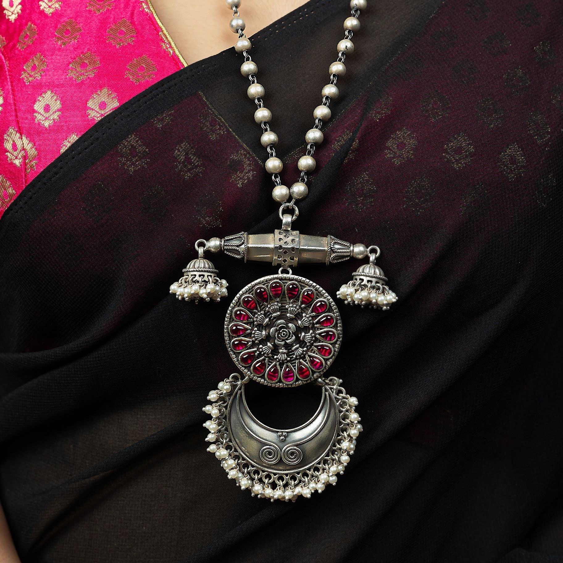 Afghani Long Necklace  With Matar Mala Chain silverhousebyrj