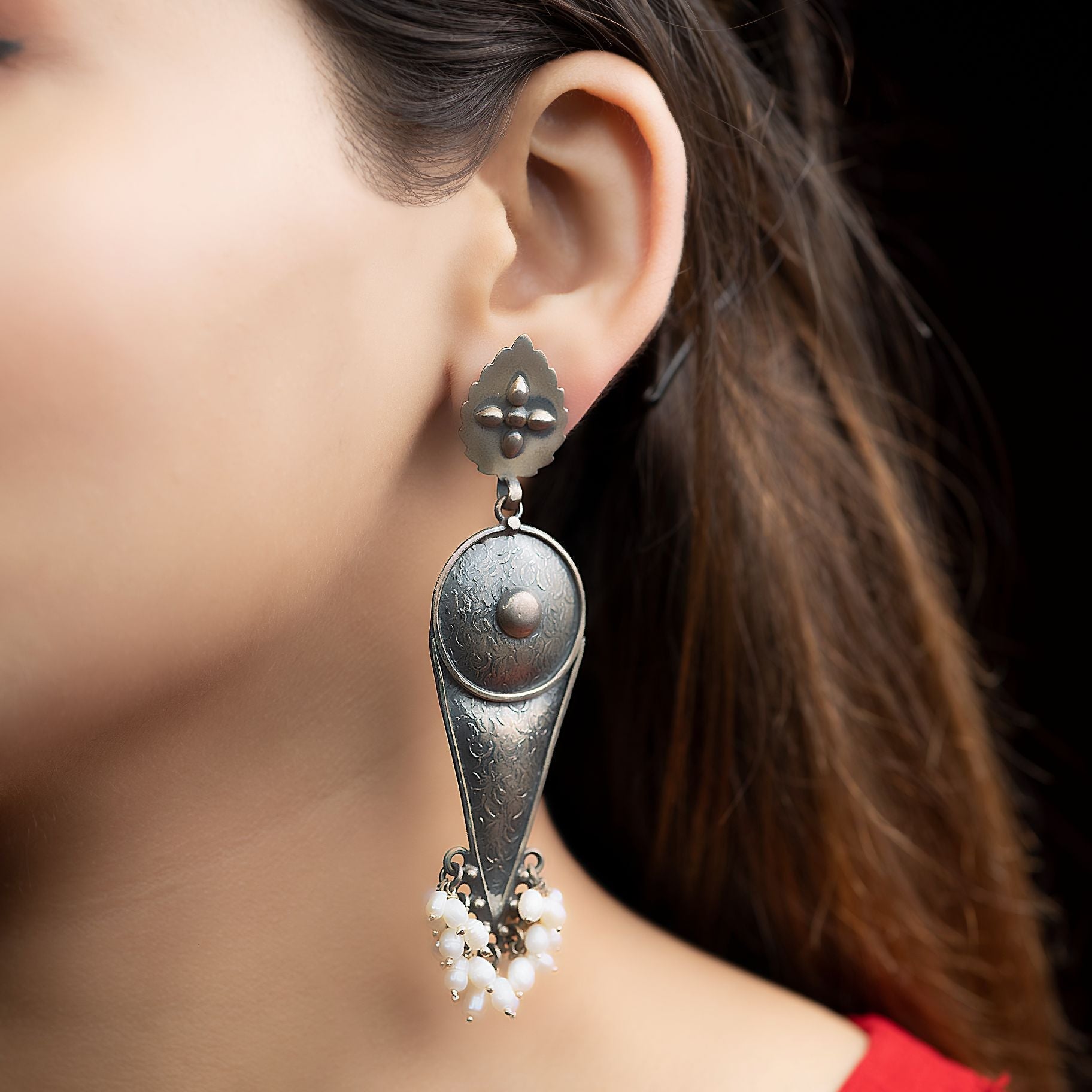 Afghani Pearl Hanged Dangler Earrings silverhousebyrj