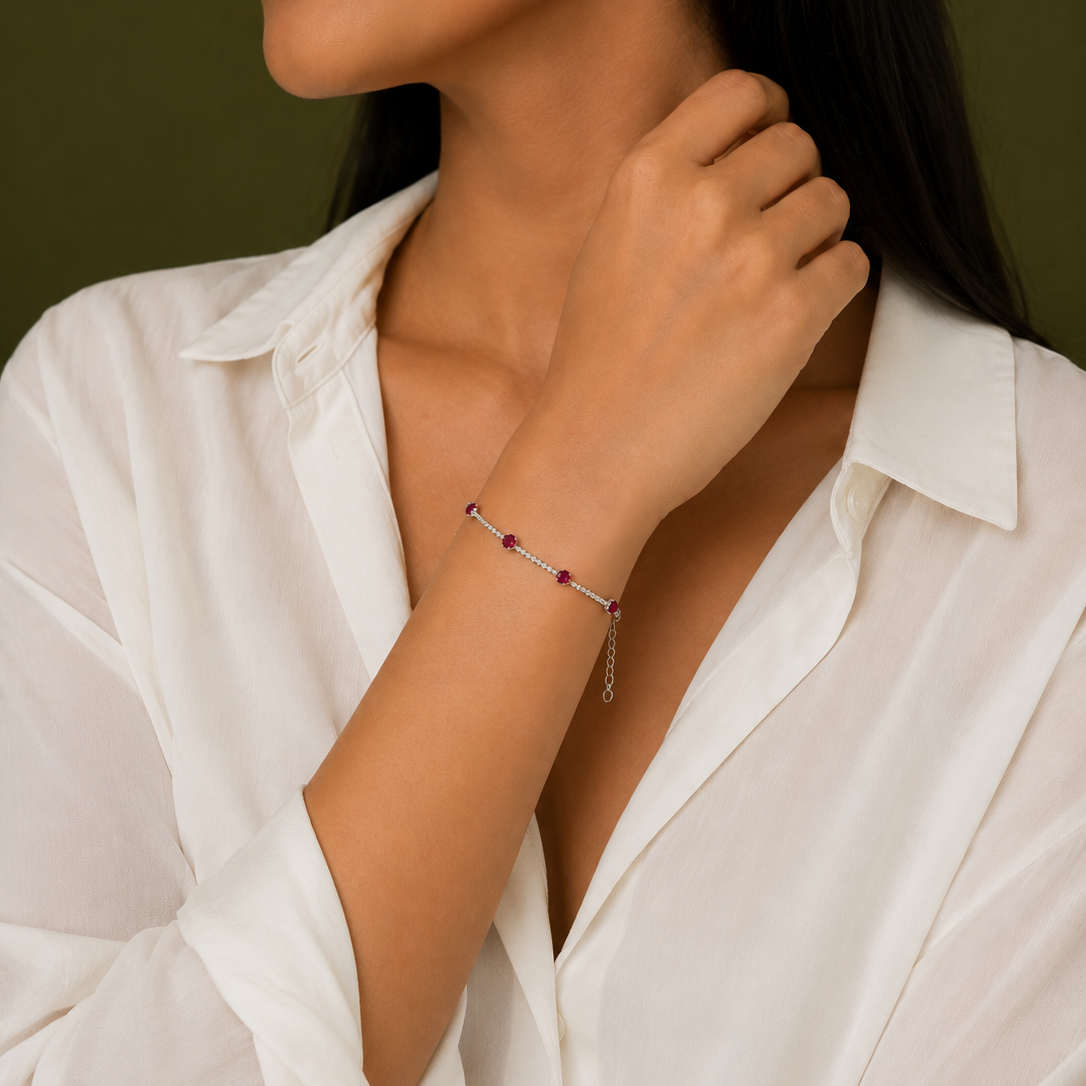 Ruby Line Bracelet