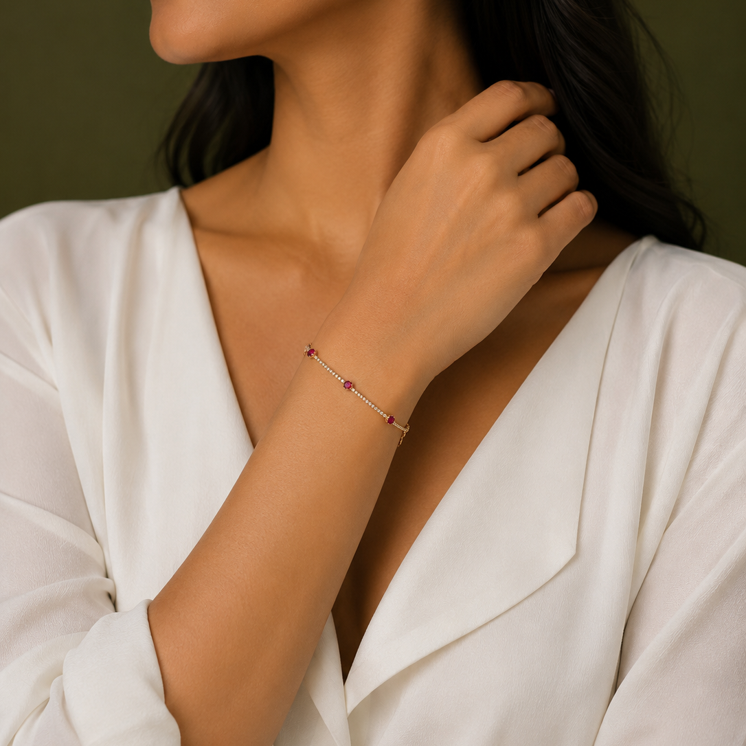 Ruby Line Bracelet