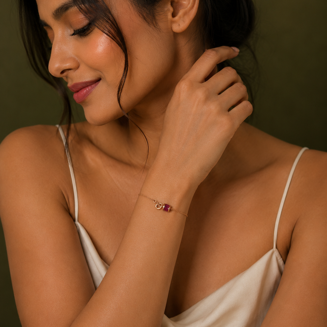 Ruby Infinity Bracelet