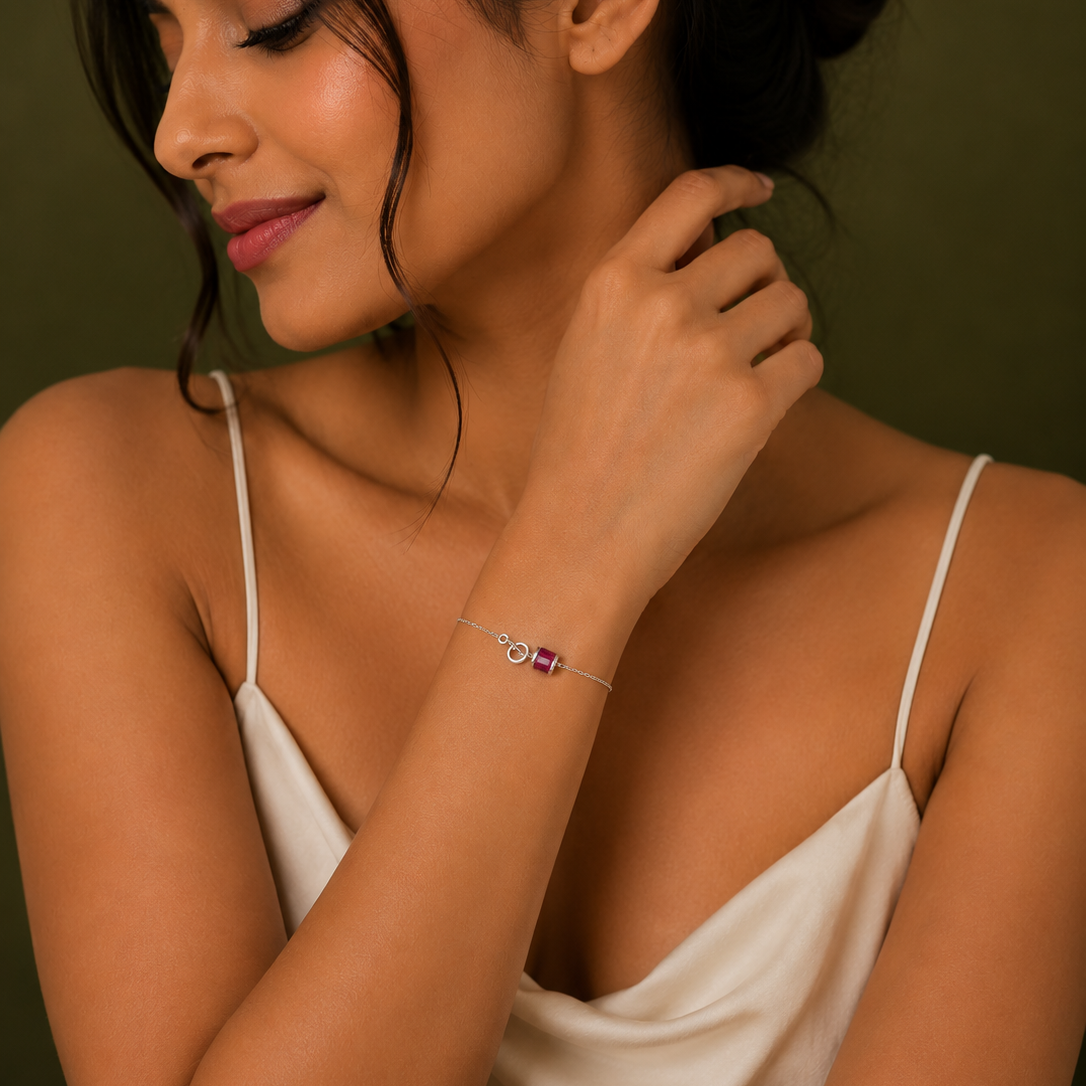 Ruby Infinity Bracelet