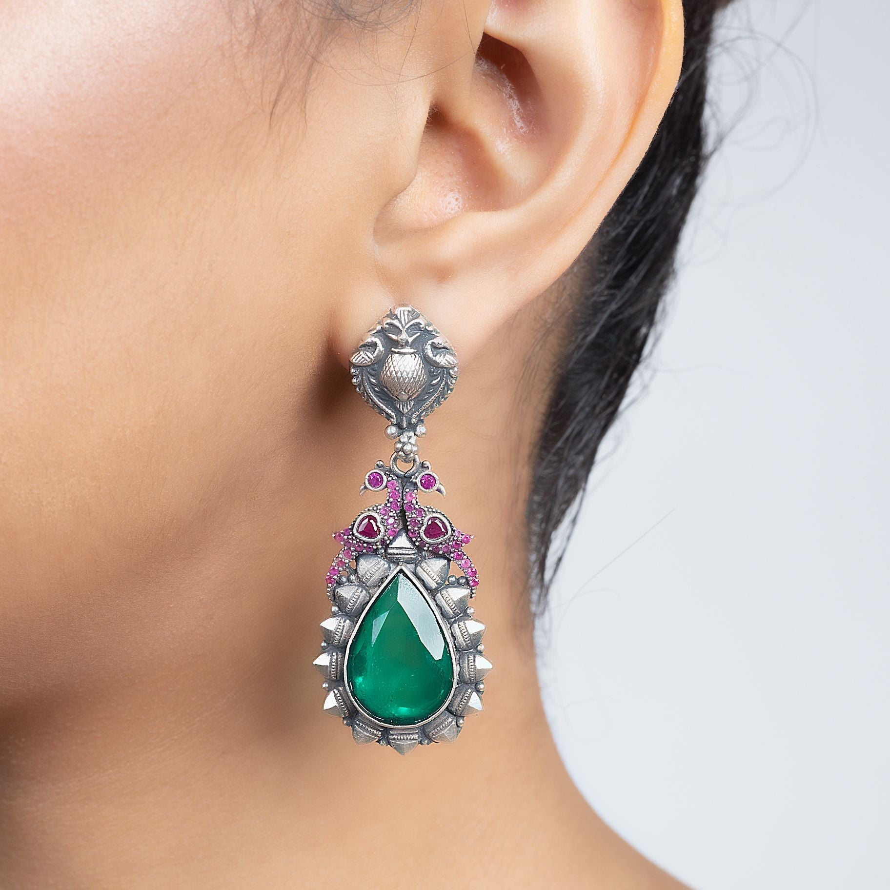 Classic Peacock Dangler Earrings silverhousebyrj