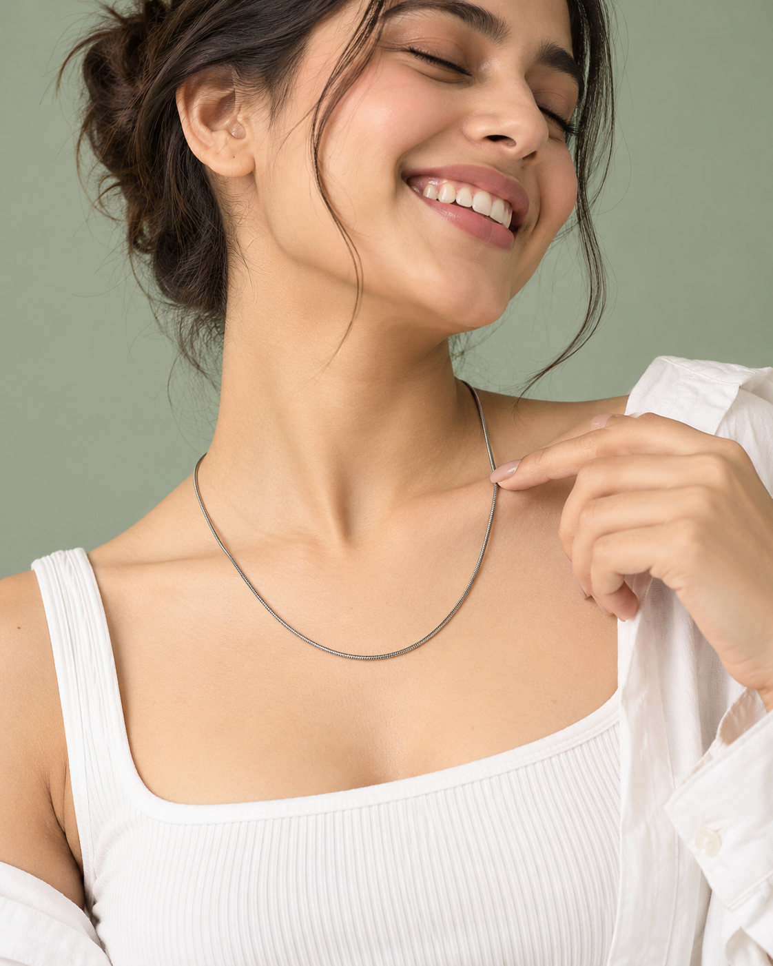 Classic Silver Snake Chain Necklace