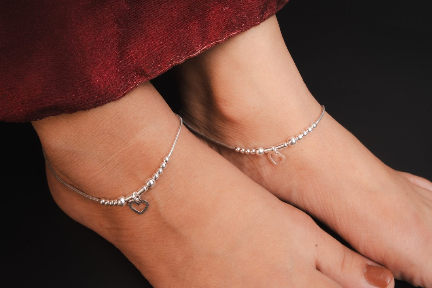 Mini Heart Charm Anklet