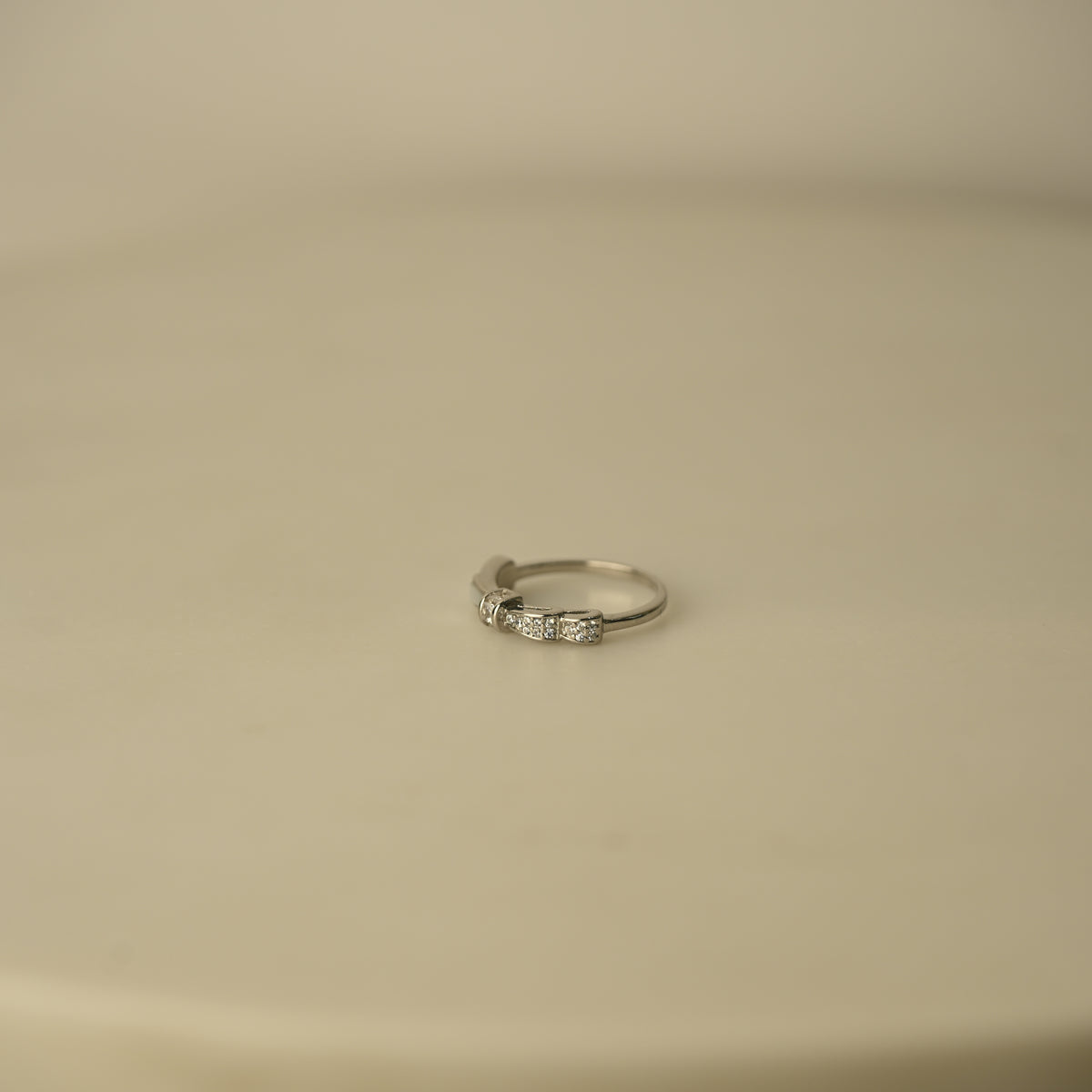 Rose Gold Bow Crystal Ring