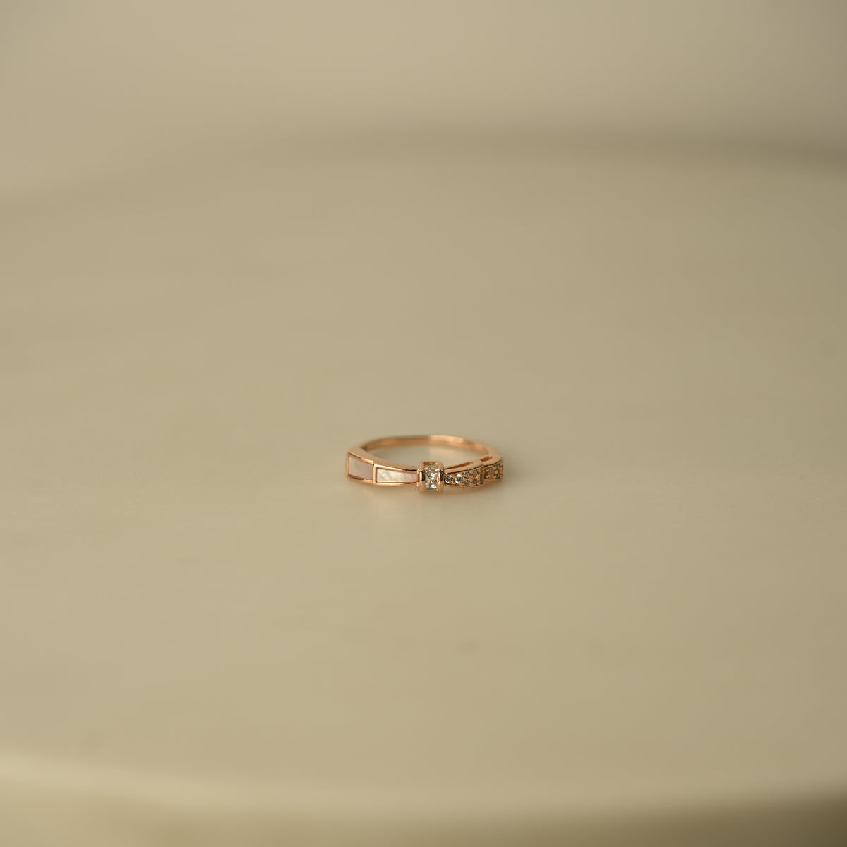 Rose Gold Bow Crystal Ring