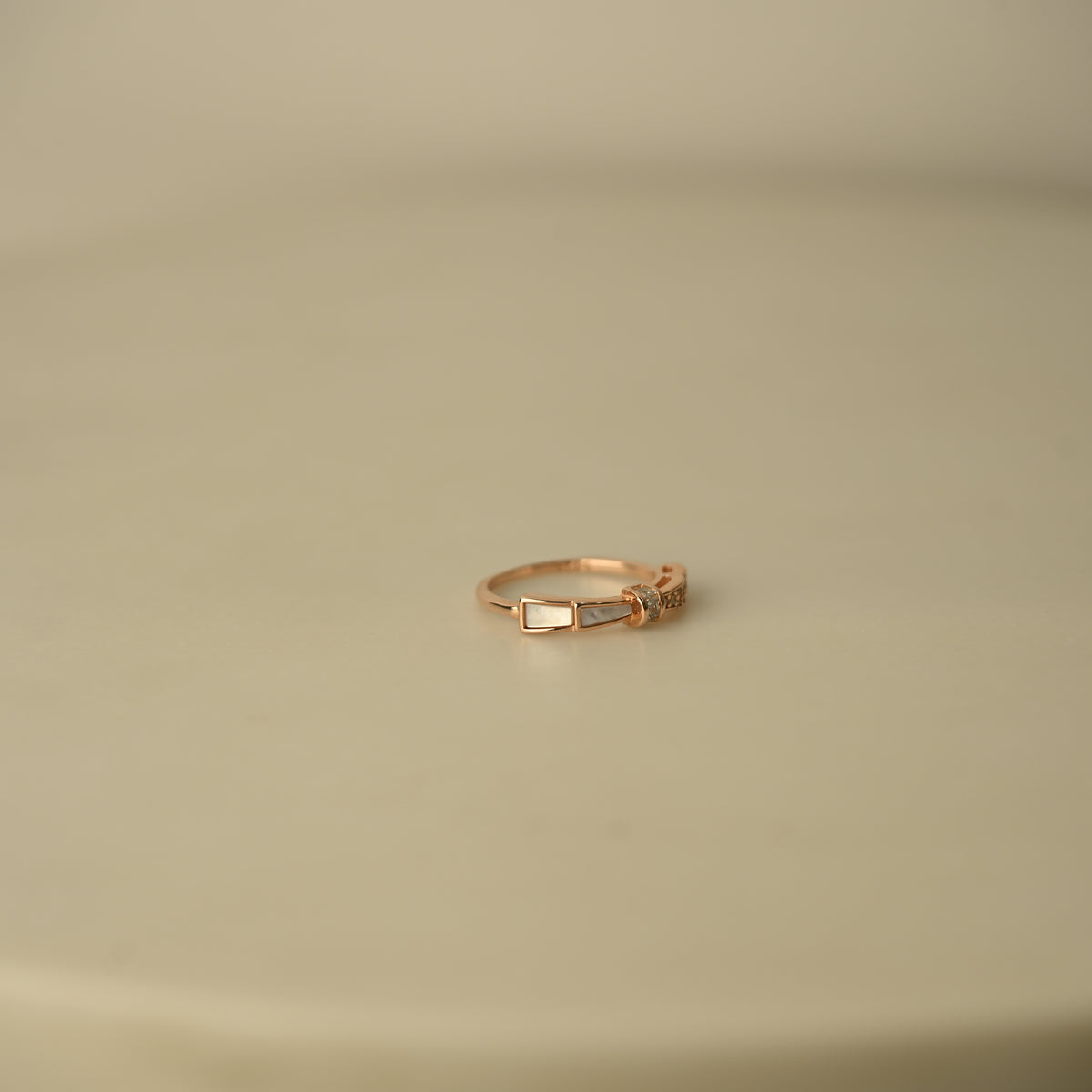 Rose Gold Bow Crystal Ring