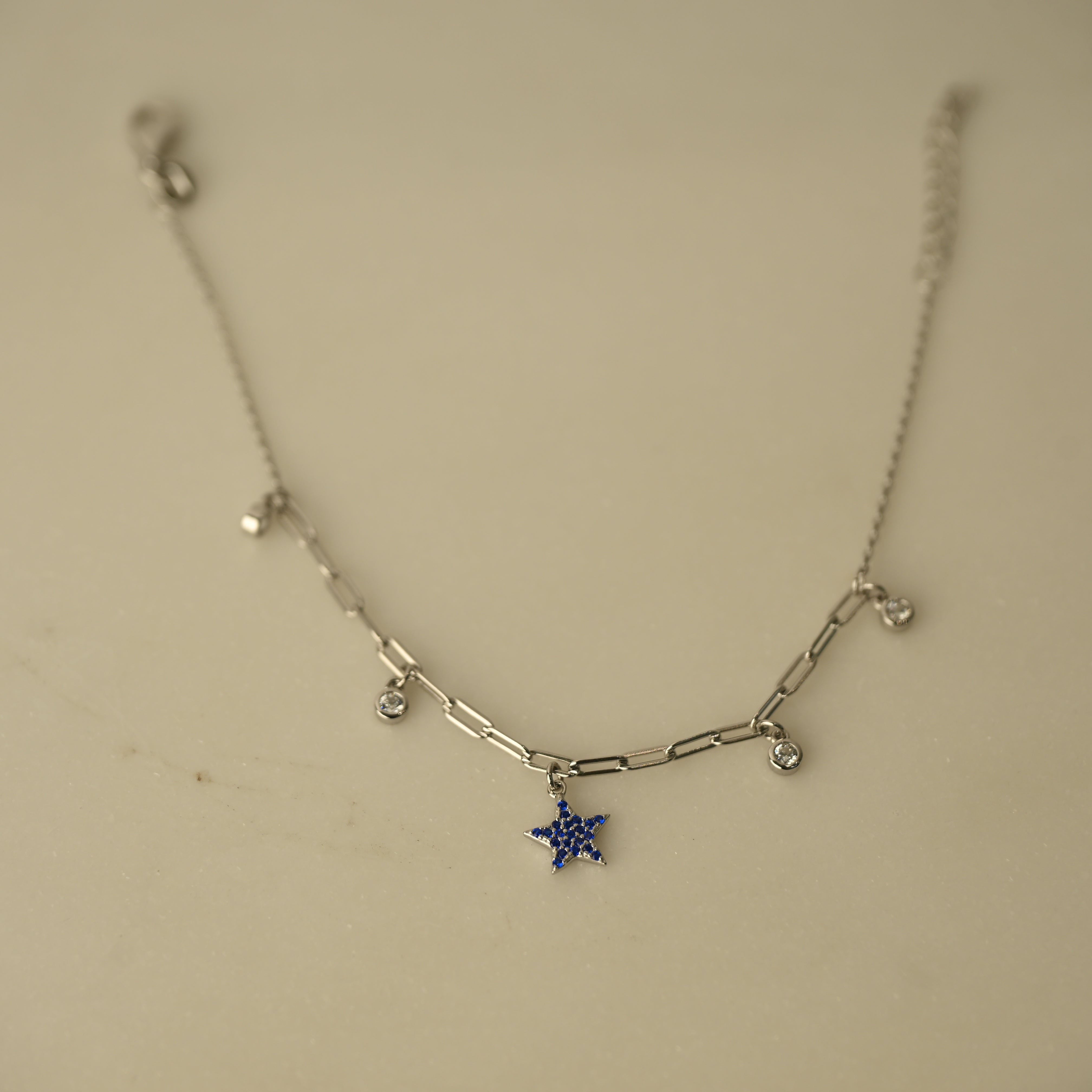 Blue Star Charm Chain Bracelet