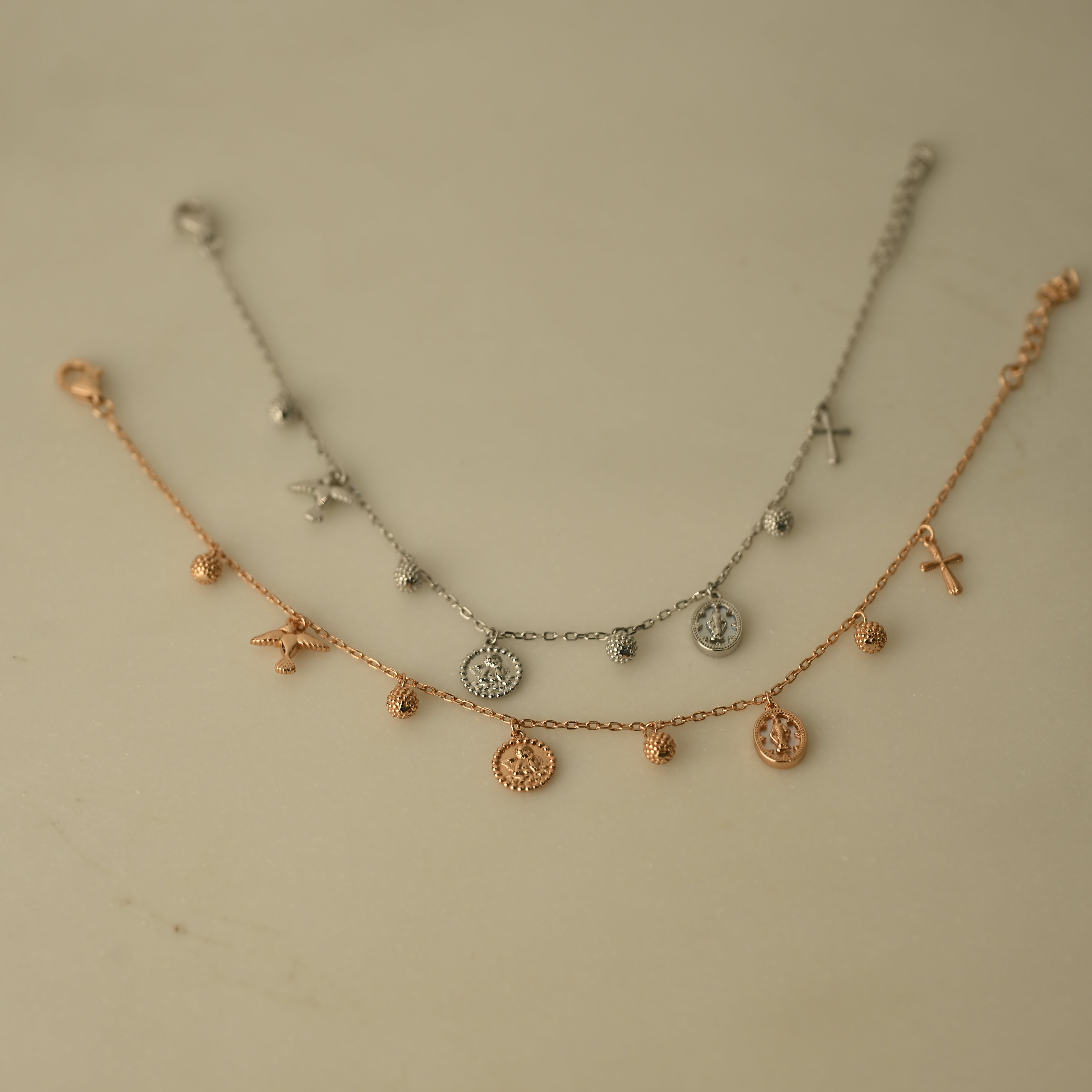 Celestial Charm Layered Bracelet Set)