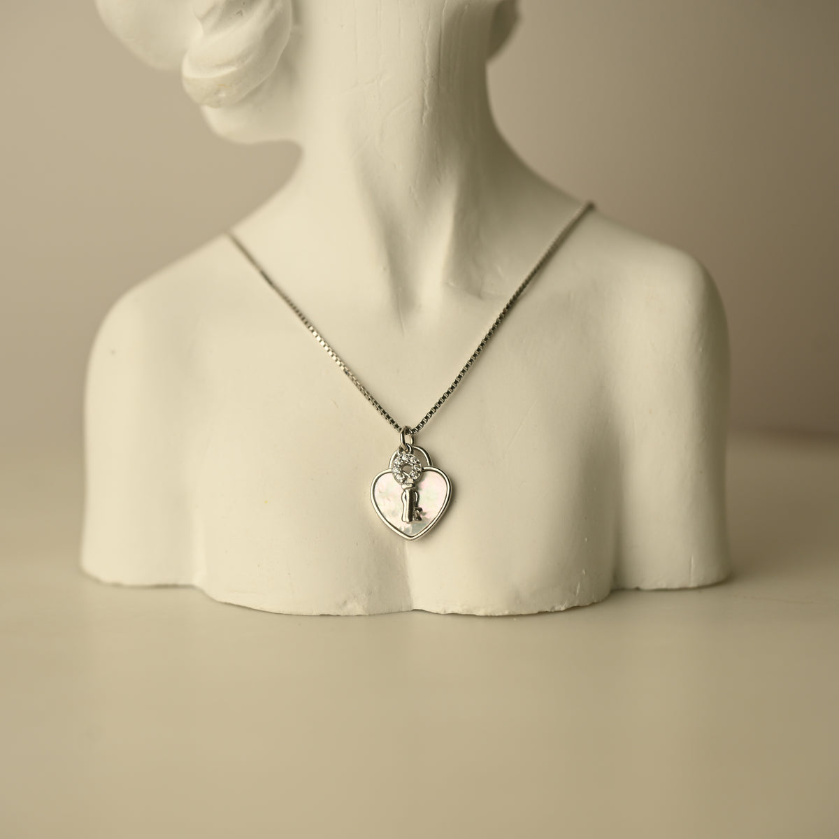 Heart & Key Pendant Necklace