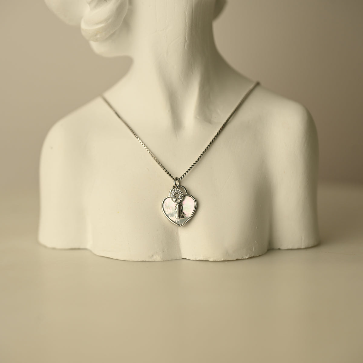 Heart & Key Pendant Necklace