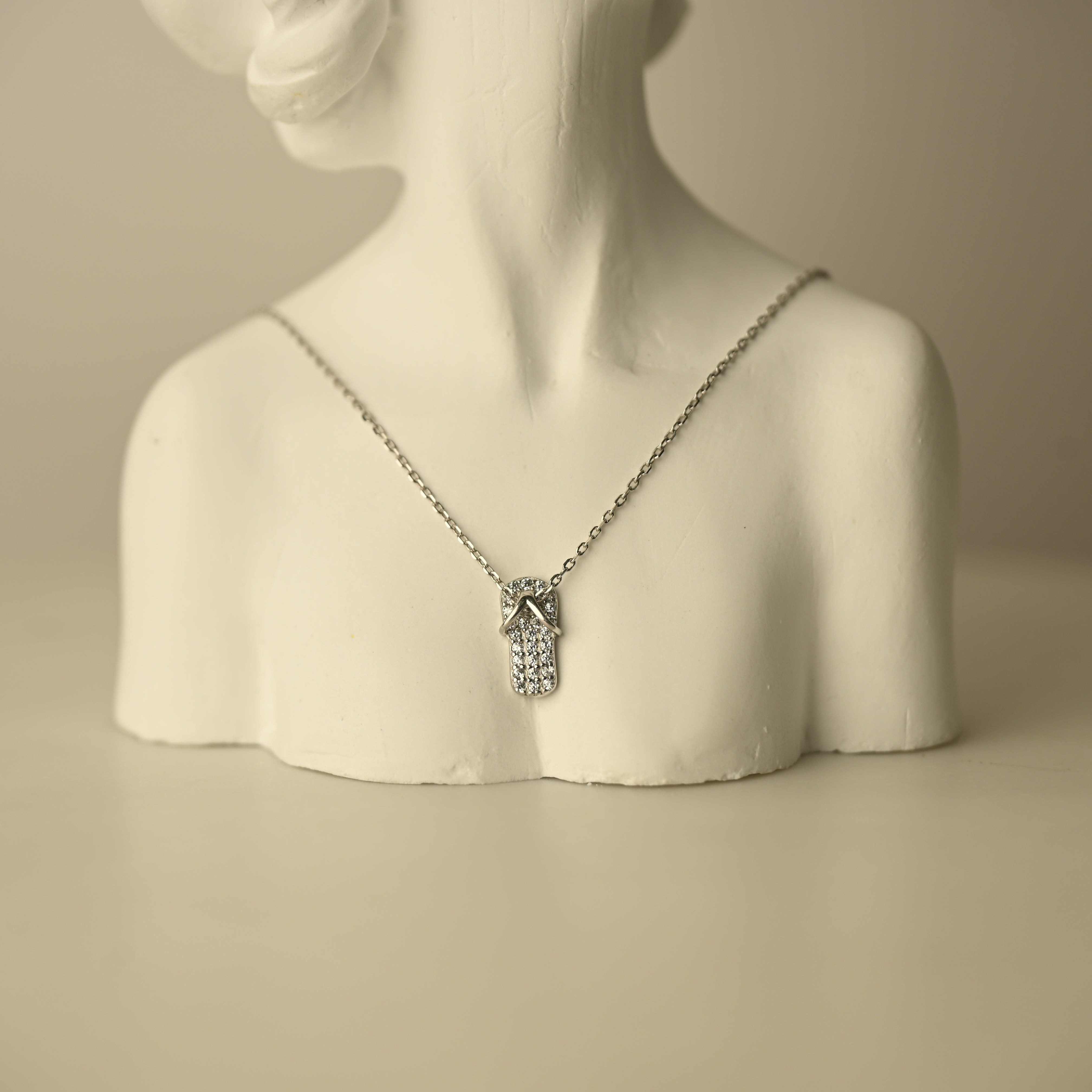 Flip-Flop Diamond Pendant Necklace