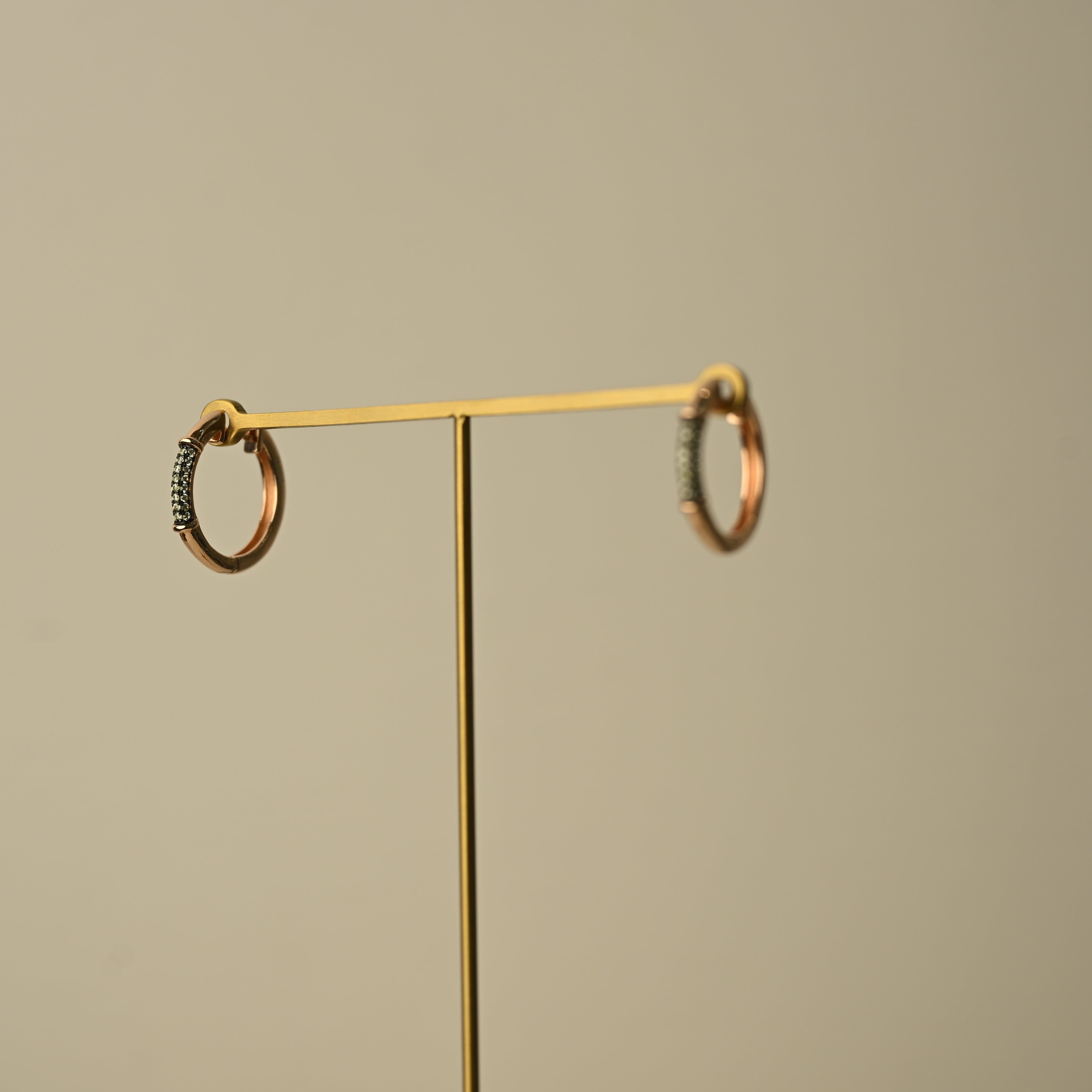 Rose Gold Crystal Hoops