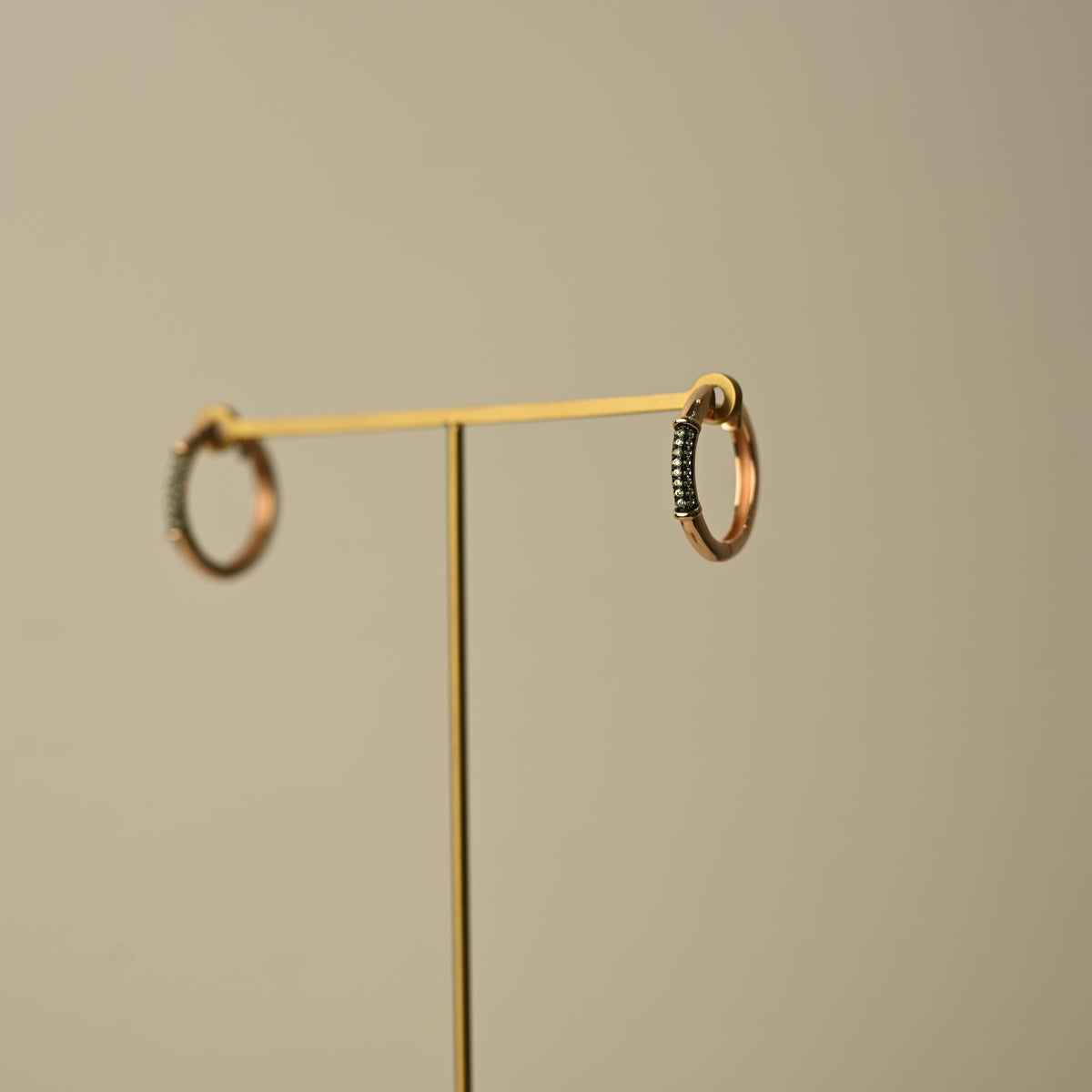 Rose Gold Crystal Hoops
