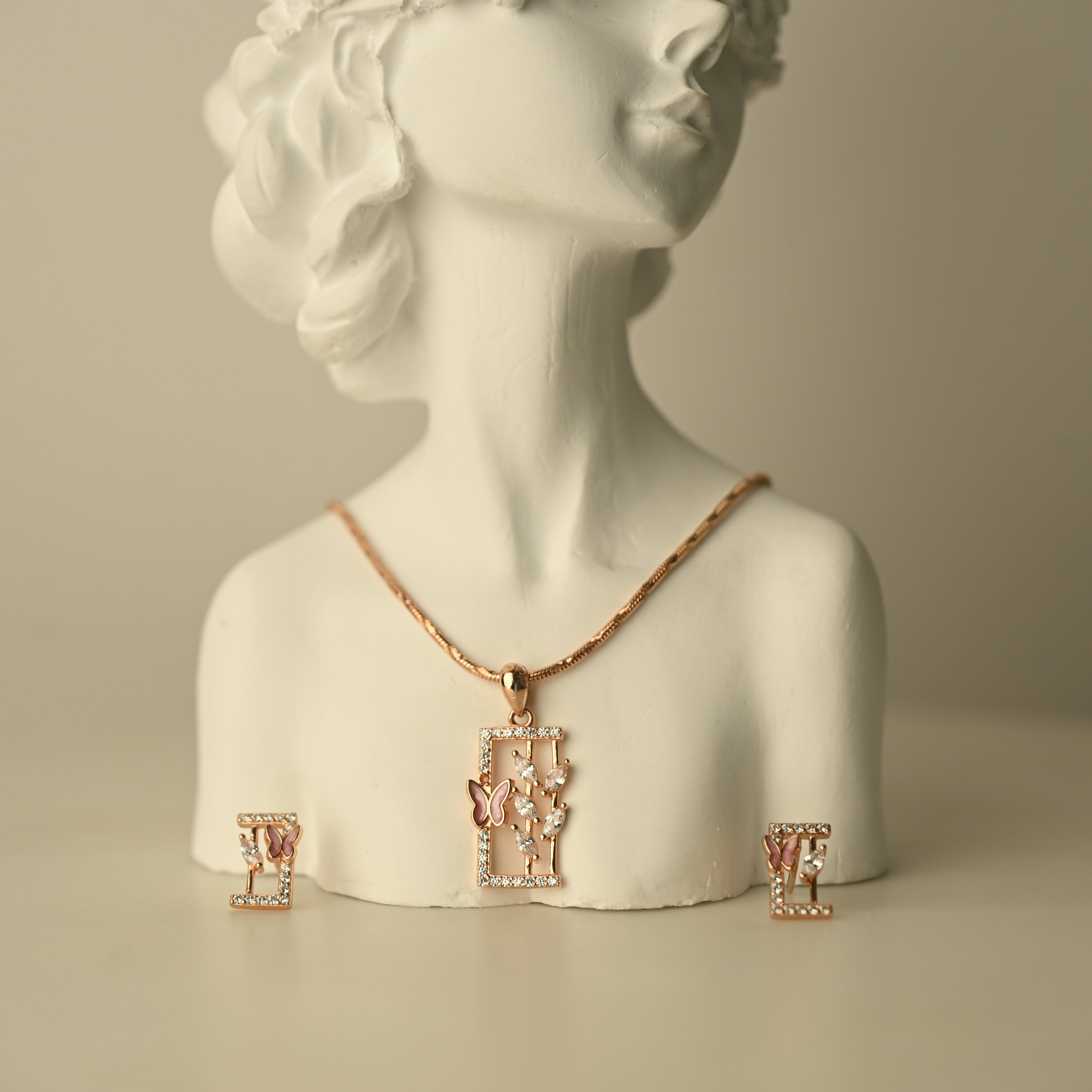 Butterfly Charm Necklace Set