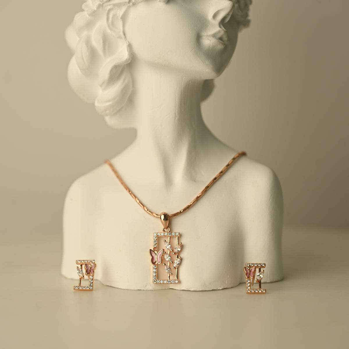 Butterfly Charm Pendant Set