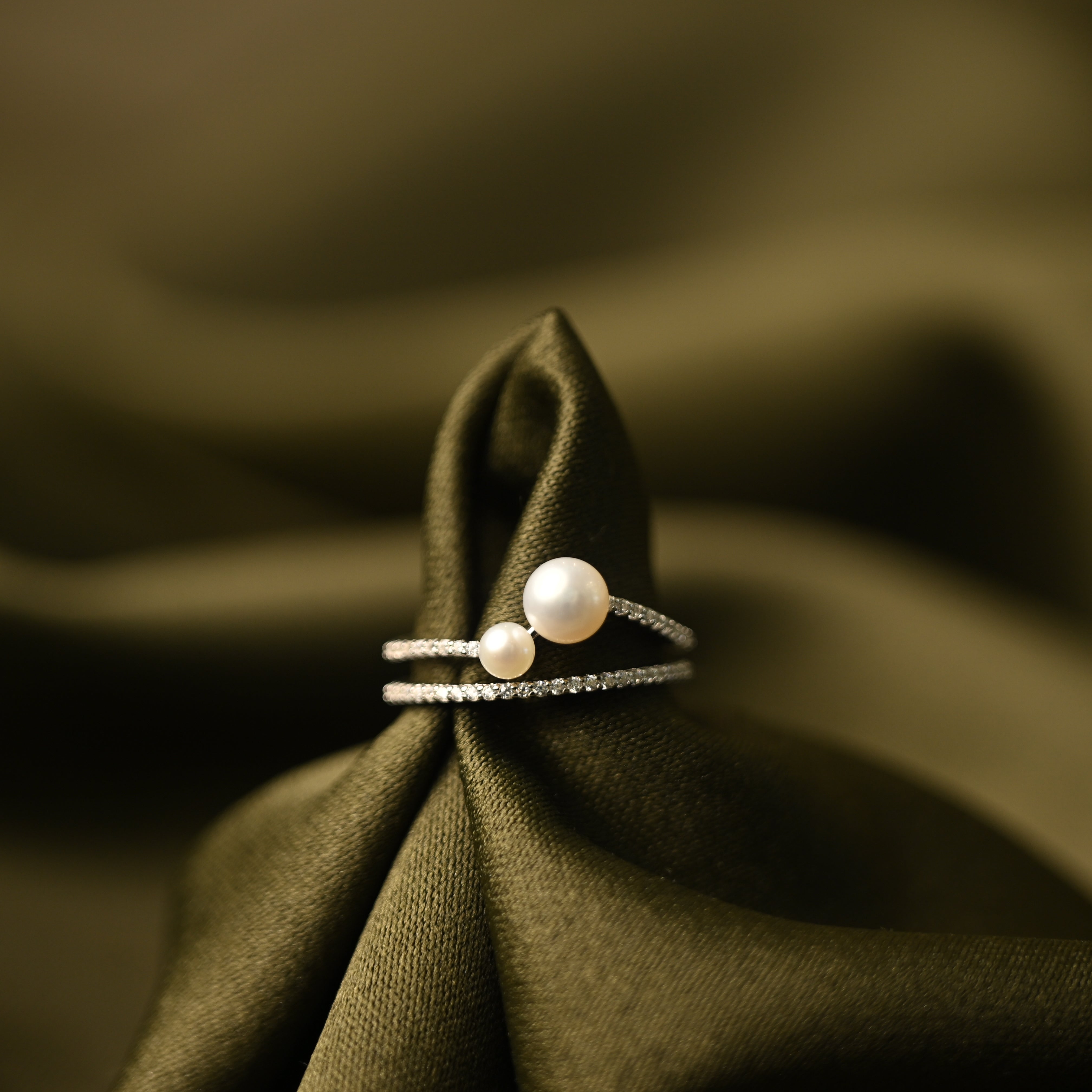 Pearl Double Band Ring