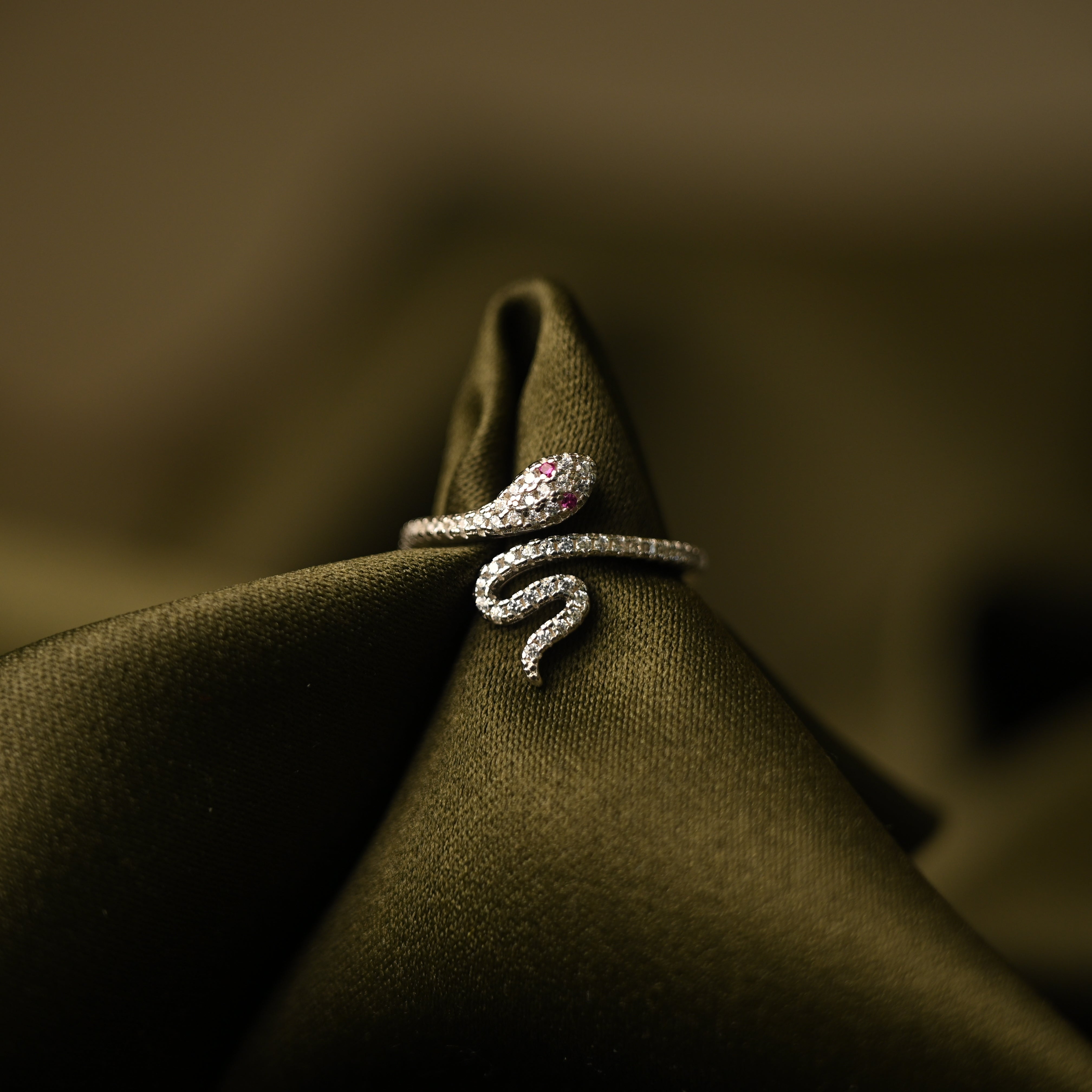 Crystal Snake Wrap Ring