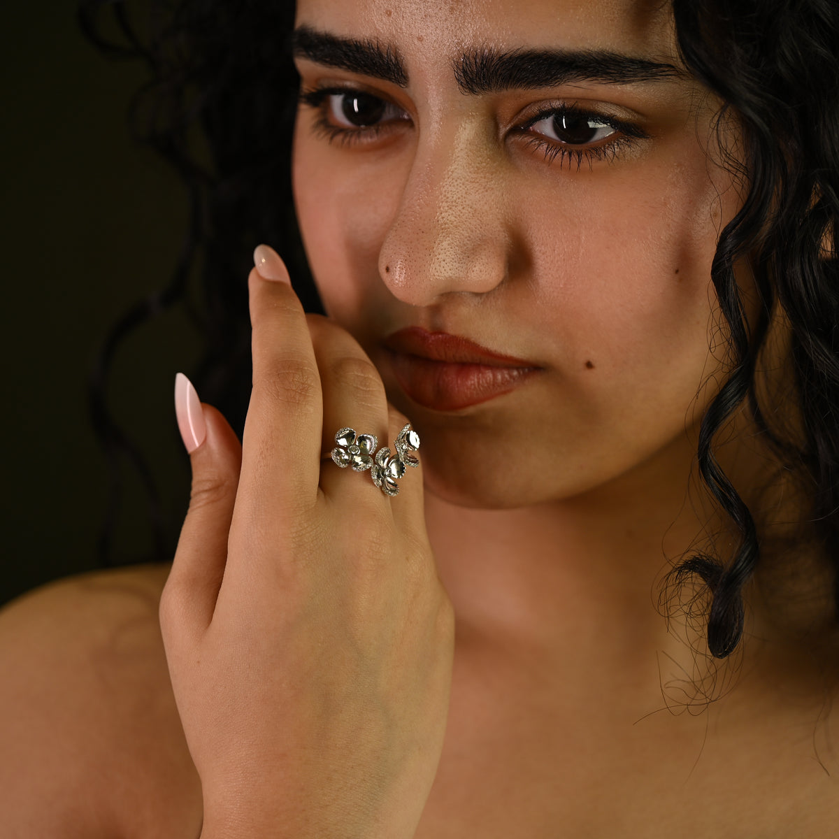 Pearl & Crystal Tree of Life Ring