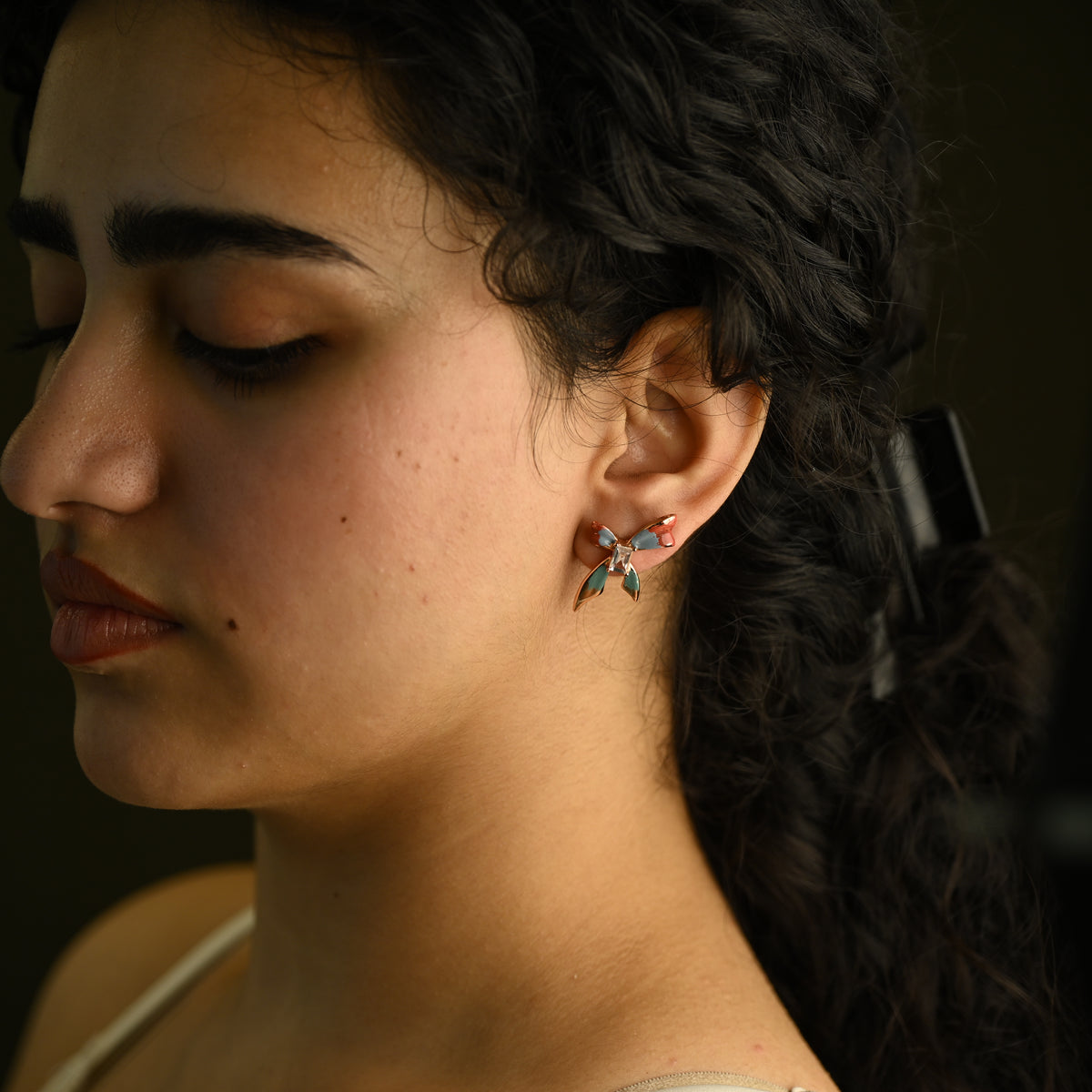 Multicolor Floral Stud Earrings